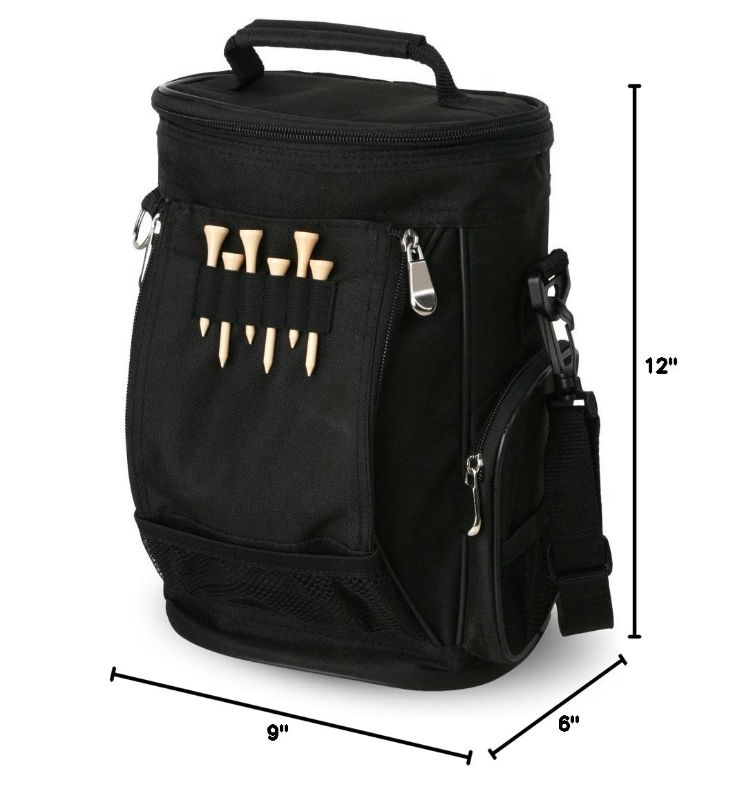 Intech Portable Soft Sided 10-Can Insulated Golf Bag Cooler with Accessory Caddy, Fits Golf Cart, Push Cart or Carry, Perfect for Golf, Picnics, and Outdoor Adventures