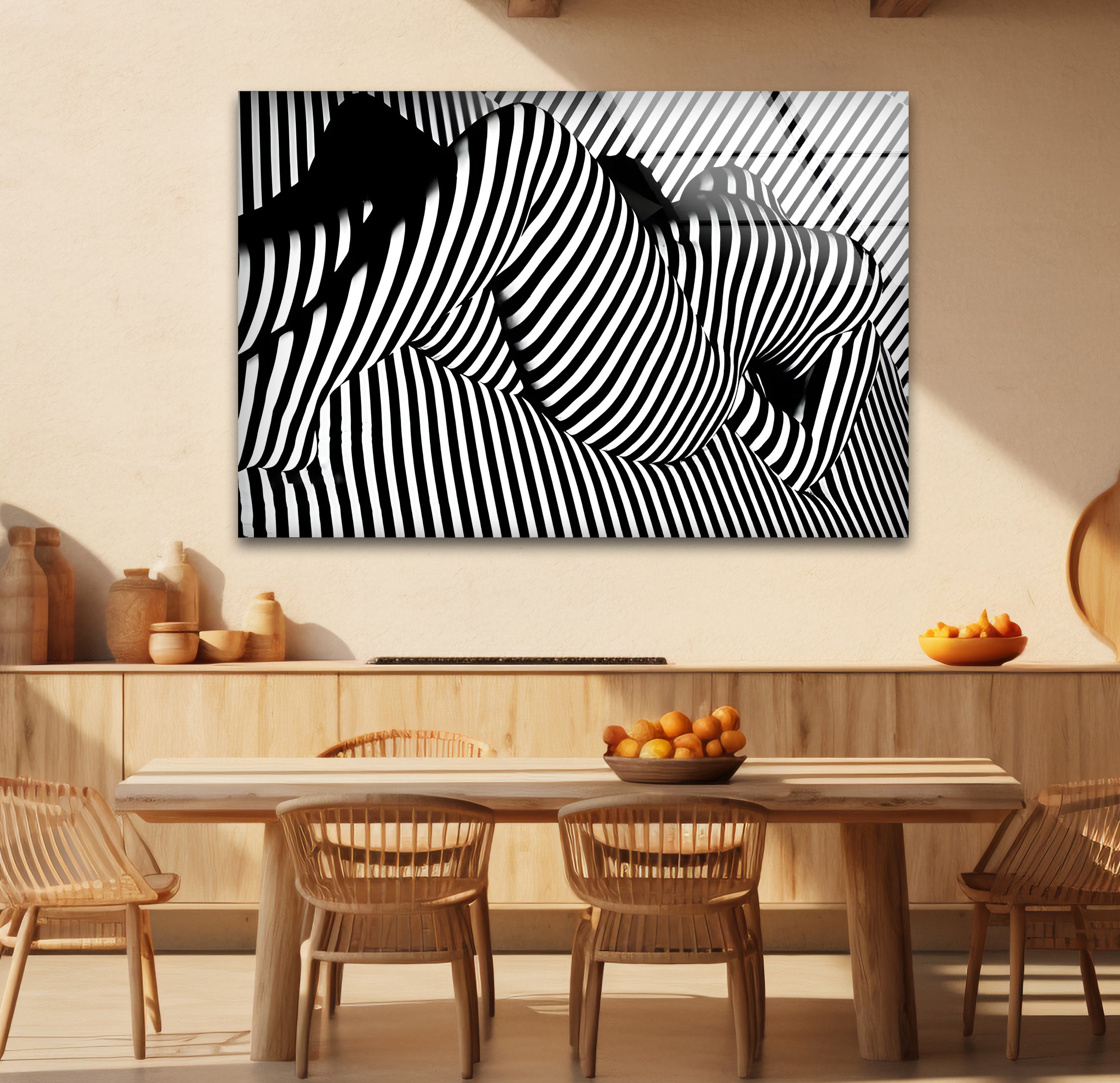 Elegant Black and White Female Body Glass Wall Art - Modern Home Decor for Living Room, Bedroom & Office