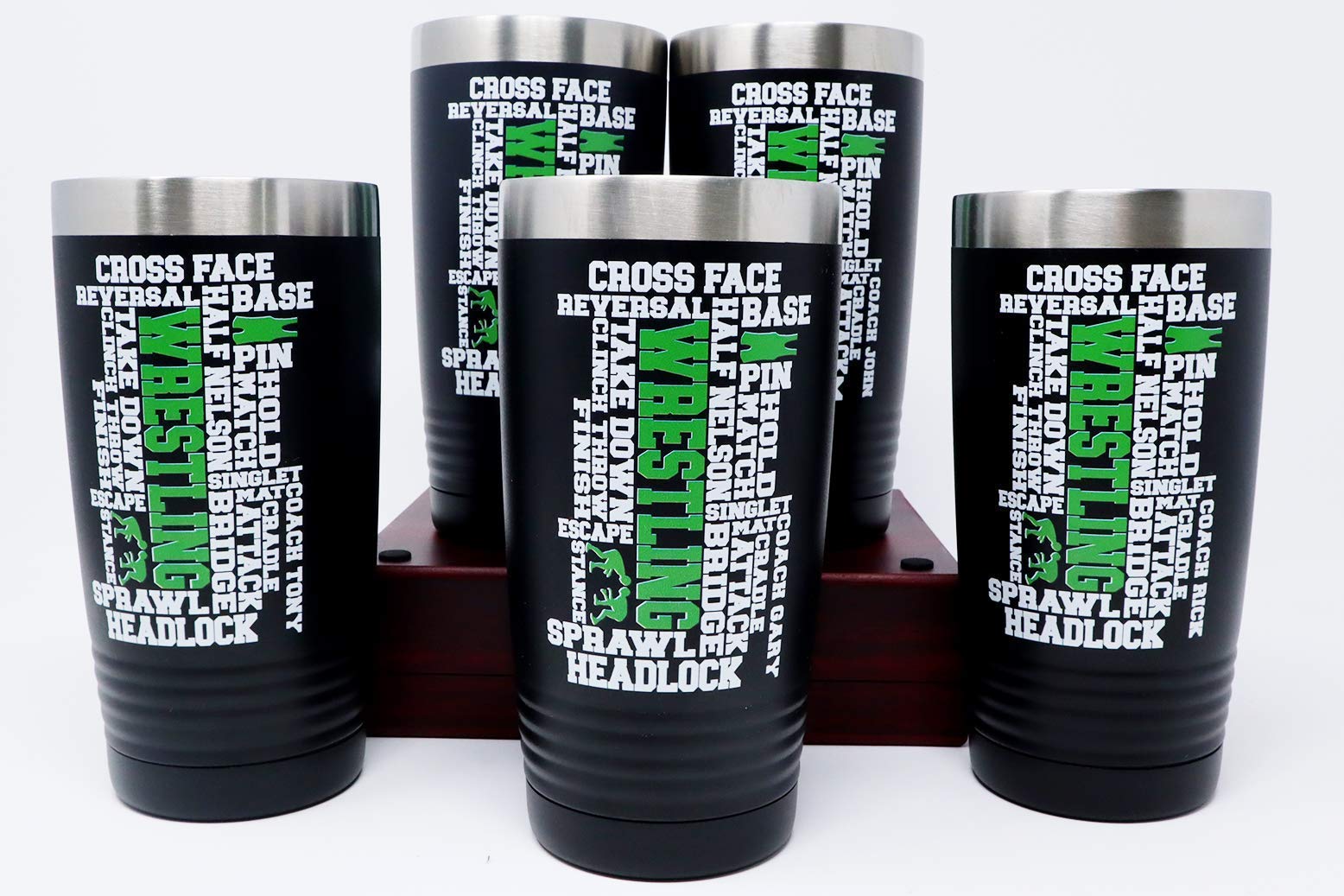 Custom 20 oz Insulated Tumbler with Wrestling Word Art Design - Personalized Stainless Steel Cup for Athletes, Coaches & Fans - Perfect for Gym, Sports Events & Daily Hydration