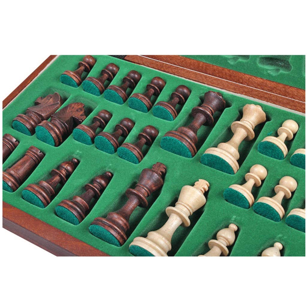 Premium Wooden Portable Chess Set with Felted Game Board - Foldable Travel Chessboard for Adults & Kids - Perfect for Home, Office, Travel and Outdoor Games - International Standard Chess Game Set