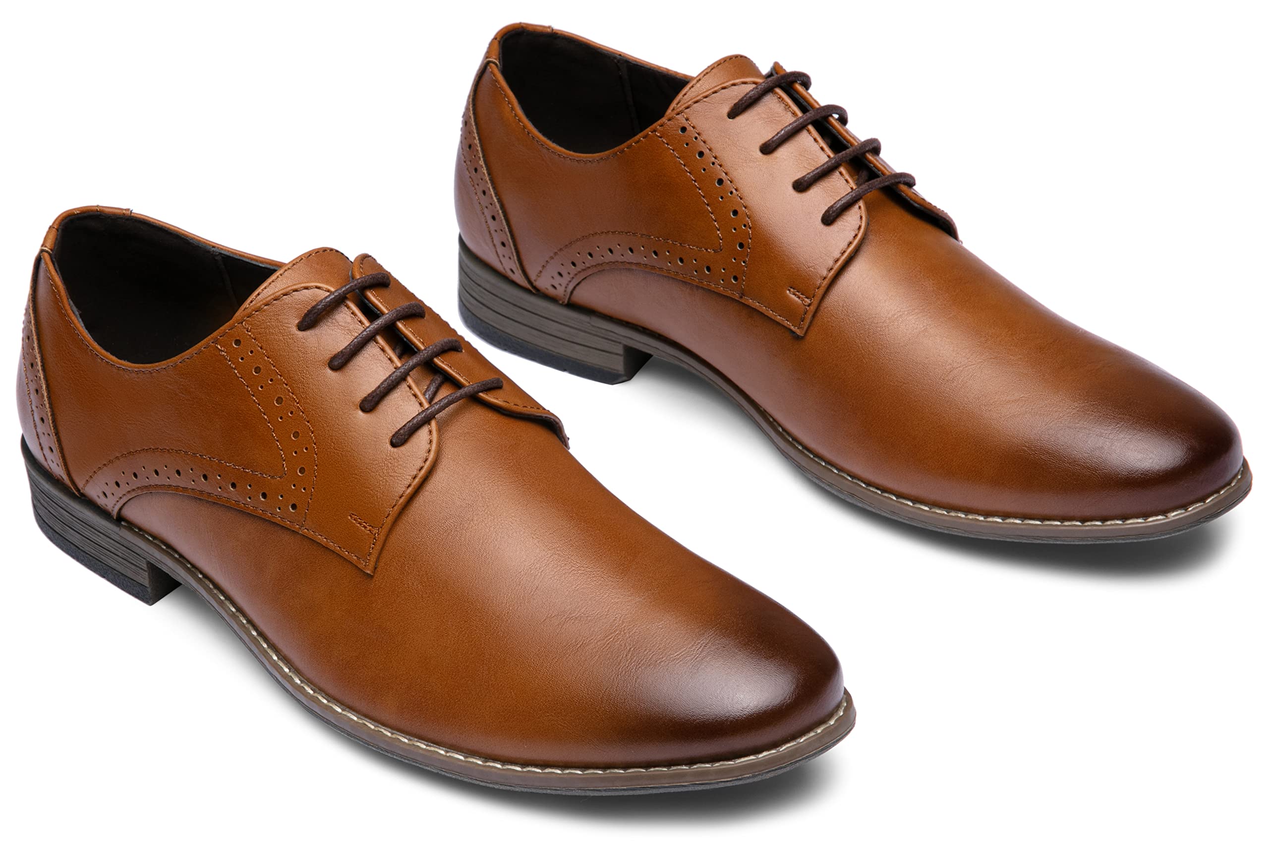 Jousen Men's Oxford Plain Toe Dress Shoes - Classic Formal Derby Shoes for Business, Office & Wedding Occasions