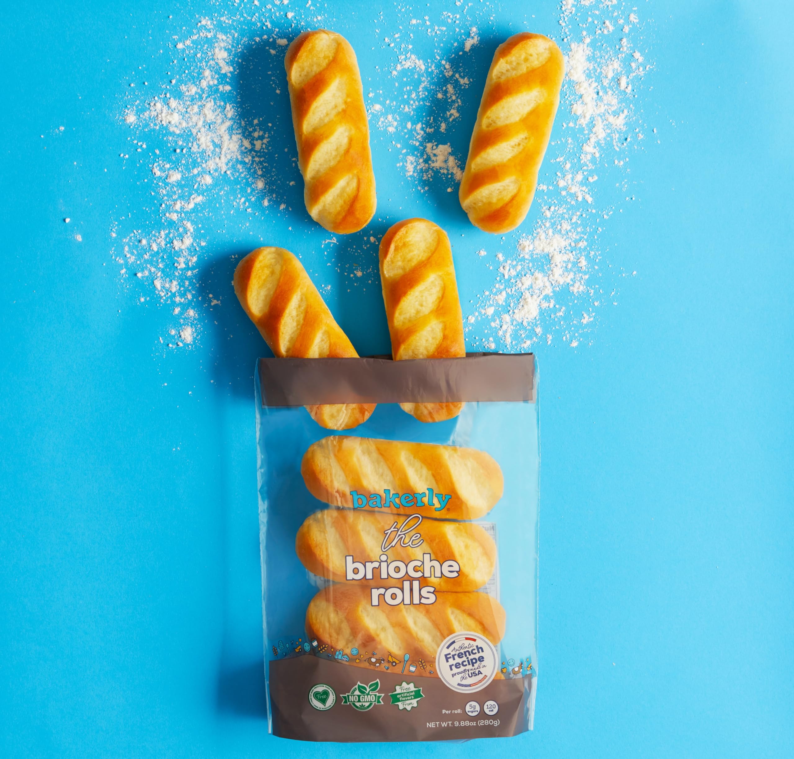 Bakerly Brioche Rolls - Pack of 4 (32 Count) | Soft & Buttery French Pastries | Perfect for Breakfast, Sandwiches & Holiday Gatherings