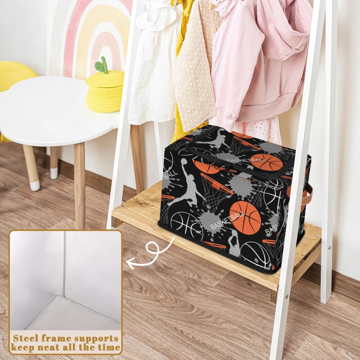 Durable Slam Dunk Storage Bins with Zipper Lids & Sturdy Handles - 2 Pack Organizer for Clothes, Toys & Home Organization | Perfect for Bedroom, Closet & Kids Room Storage