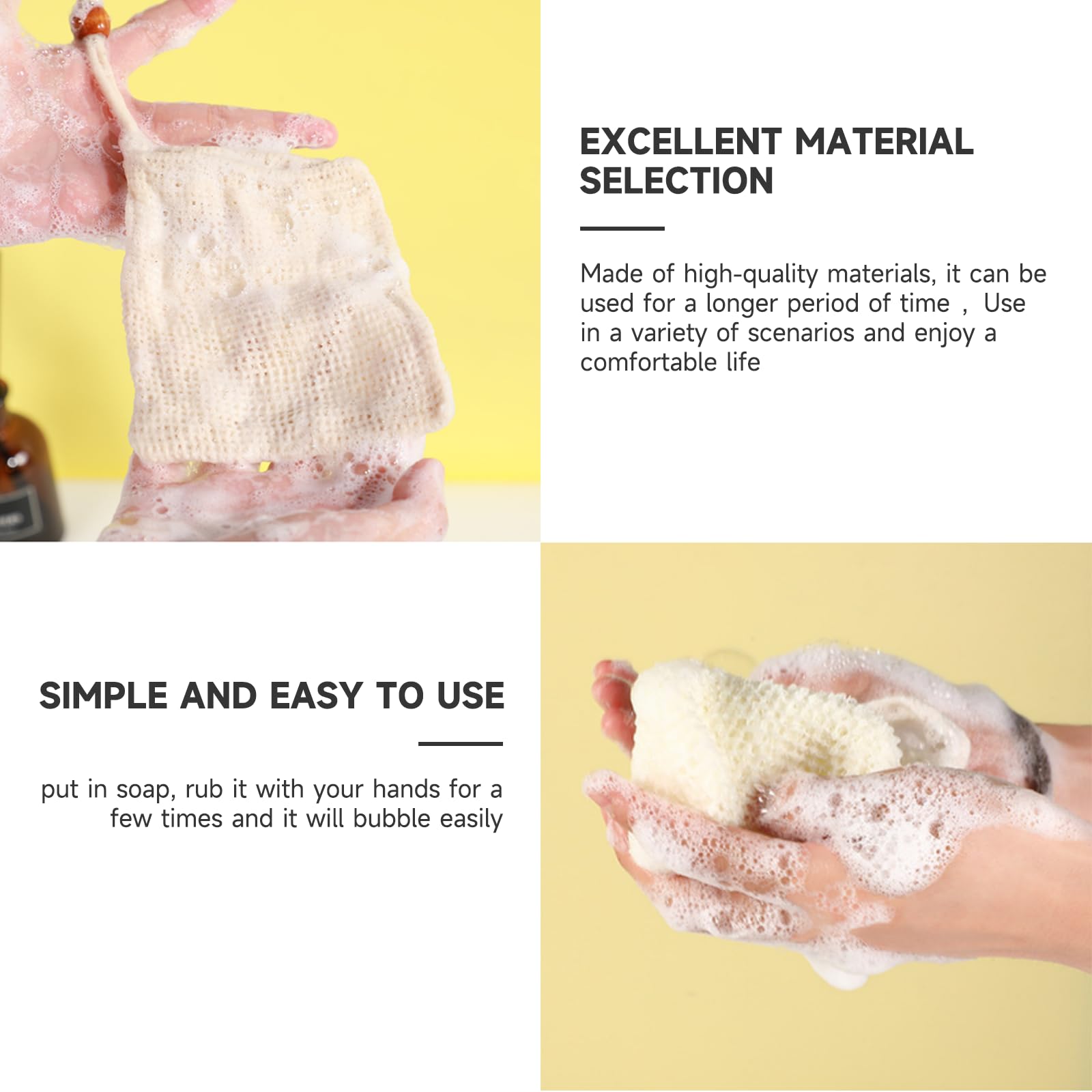 20 Pack Natural Cotton Linen Soap Saver Bags - Eco-Friendly Mesh Soap Holder for Exfoliating, Foaming & Drying | Plastic-Free Shower Accessories with Coffee Colored Beads | Perfect for Travel, Gym & Sustainable Bathroom Routine