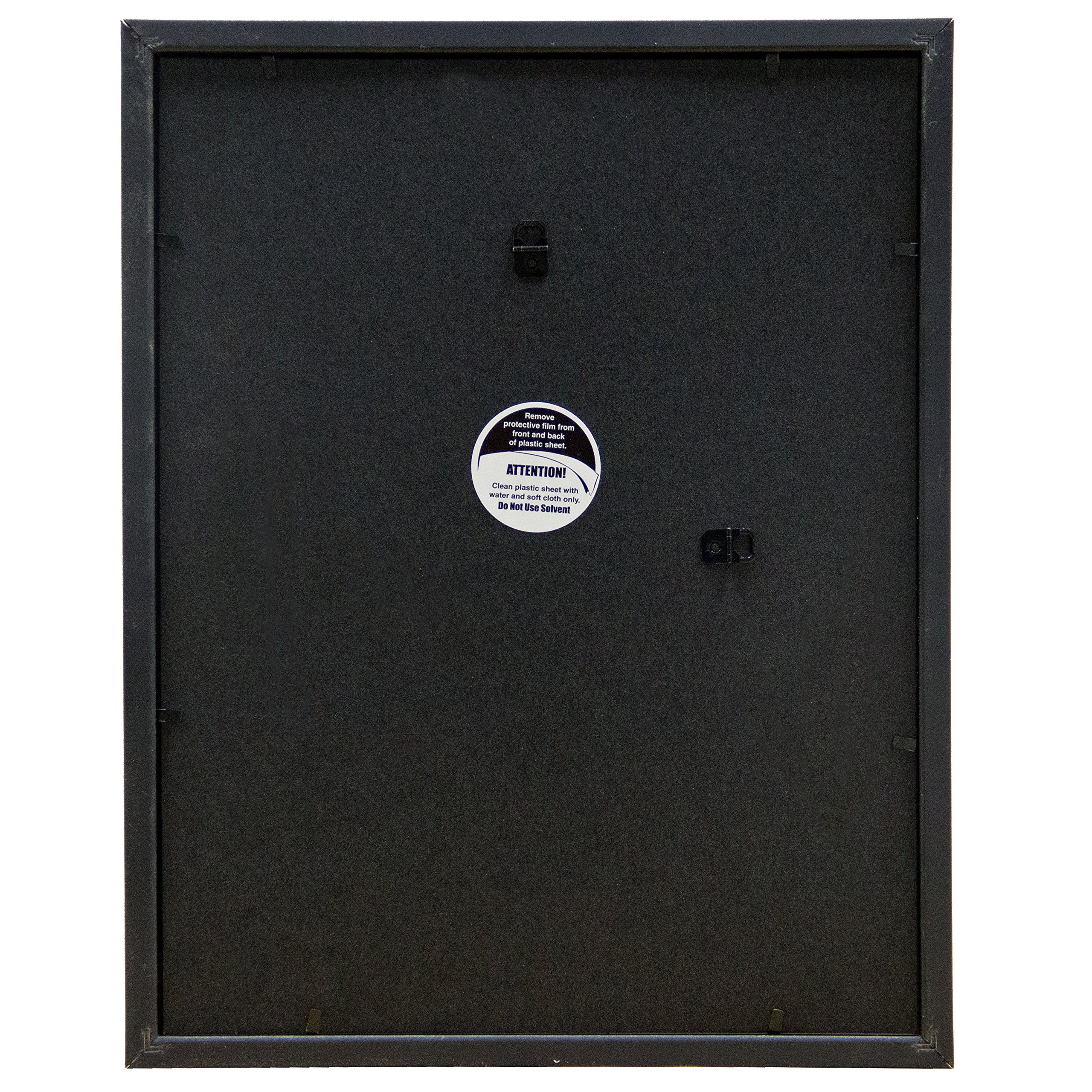 Frame USA 11x14 Deluxe Polystyrene Plastic Poster Frame - Black - American Made - Perfect for Home Decor, Office Displays & Artwork Protection
