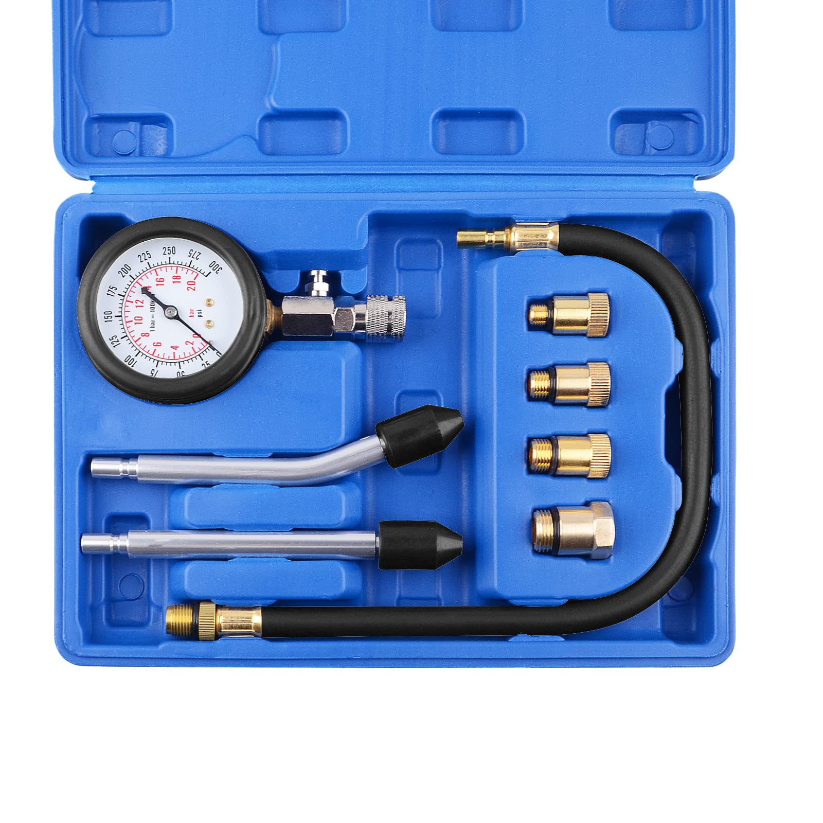 Professional Gasoline Engine Compression Tester Kit - Automotive & Motorcycle Diagnostic Tool for Cars, Trucks, Bikes - Perfect for Mechanics, DIY Enthusiasts, and Vehicle Maintenance