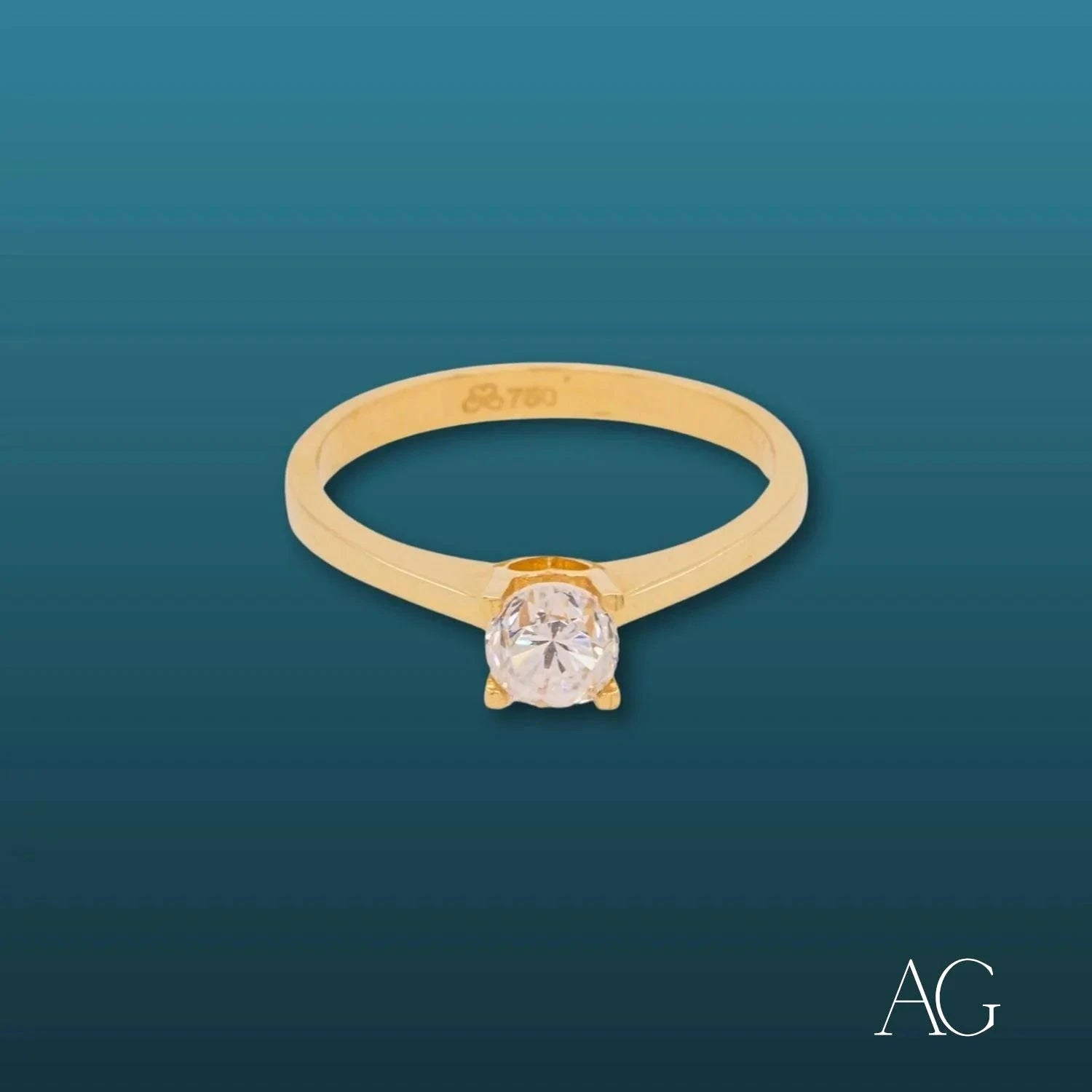 18K Gold Solitaire Ring for Women - Elegant & Timeless Engagement, Wedding, or Anniversary Jewelry Gift - Perfect for Proposals, Bridal Sets, and Special Occasions