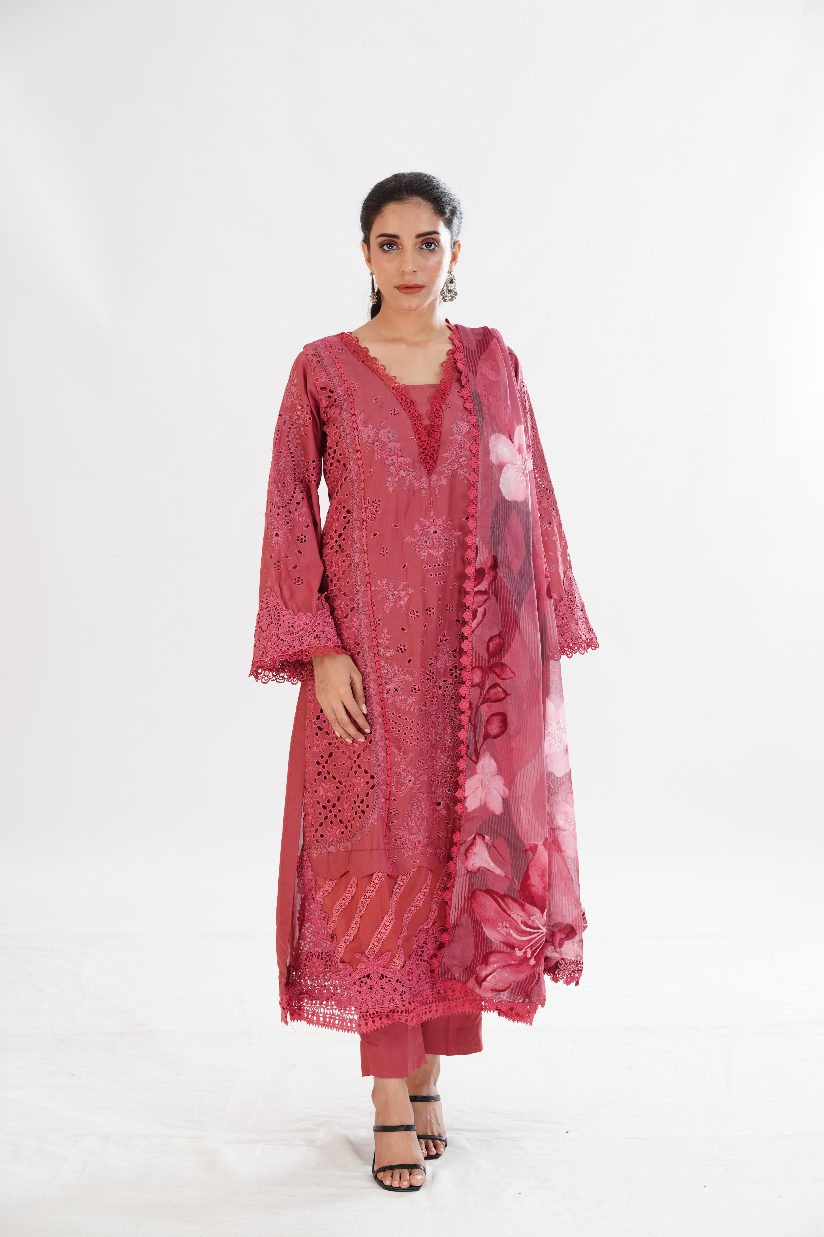 Celine Motifz Premium Lawn Stitched - High Quality Embroidered Fabric for Fashion, Home Decor & DIY Projects | Perfect for Dresses, Curtains & Crafting