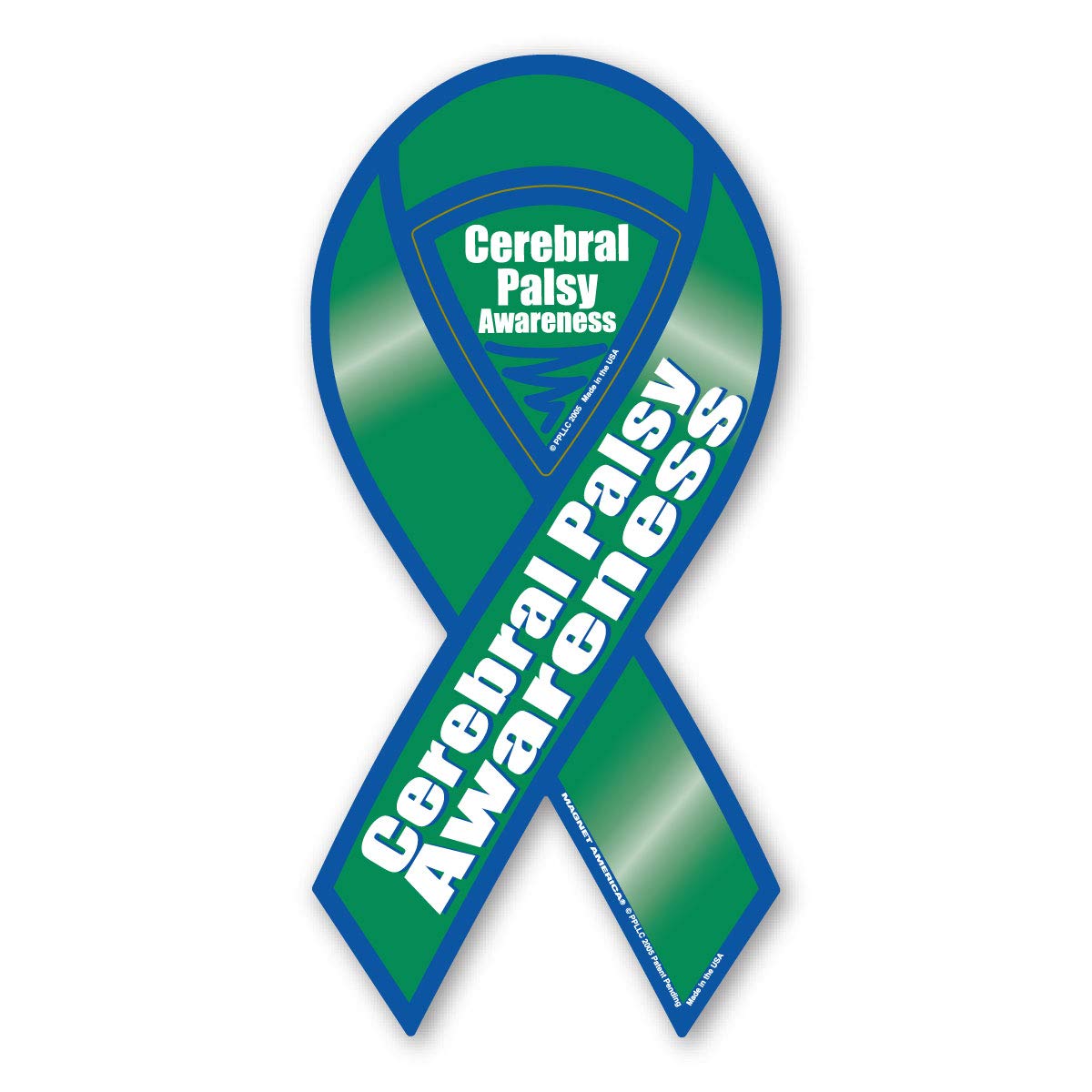 **Cerebral Palsy Awareness 2-in-1 Ribbon Car Magnet & Refrigerator Magnet – 8