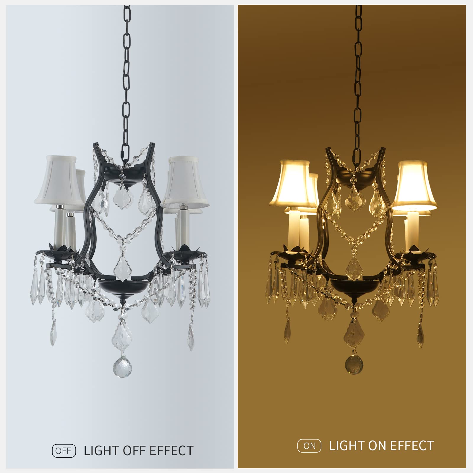 Mini Lamp Shade Clip On for Candelabra Bulbs - White Barrel Fabric Shade for Chandelier & Wall Lamps | DIY Lighting Accessories | Perfect for Bedroom, Living Room & Home Decor