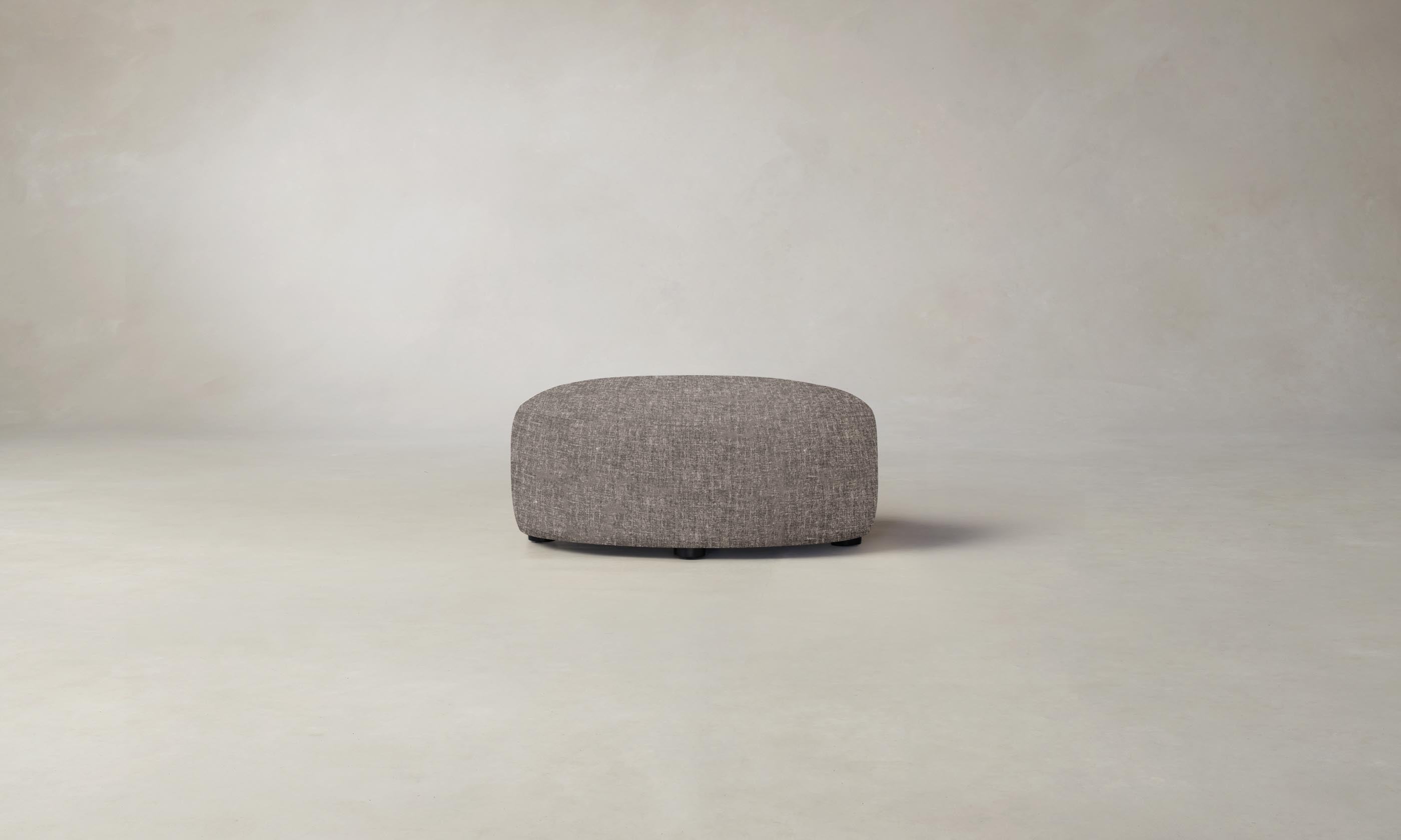 Heritage Belgian Linen Chelsea Ottoman in Carob Brown - Perfect for Living Room, Bedroom & Home Office Seating