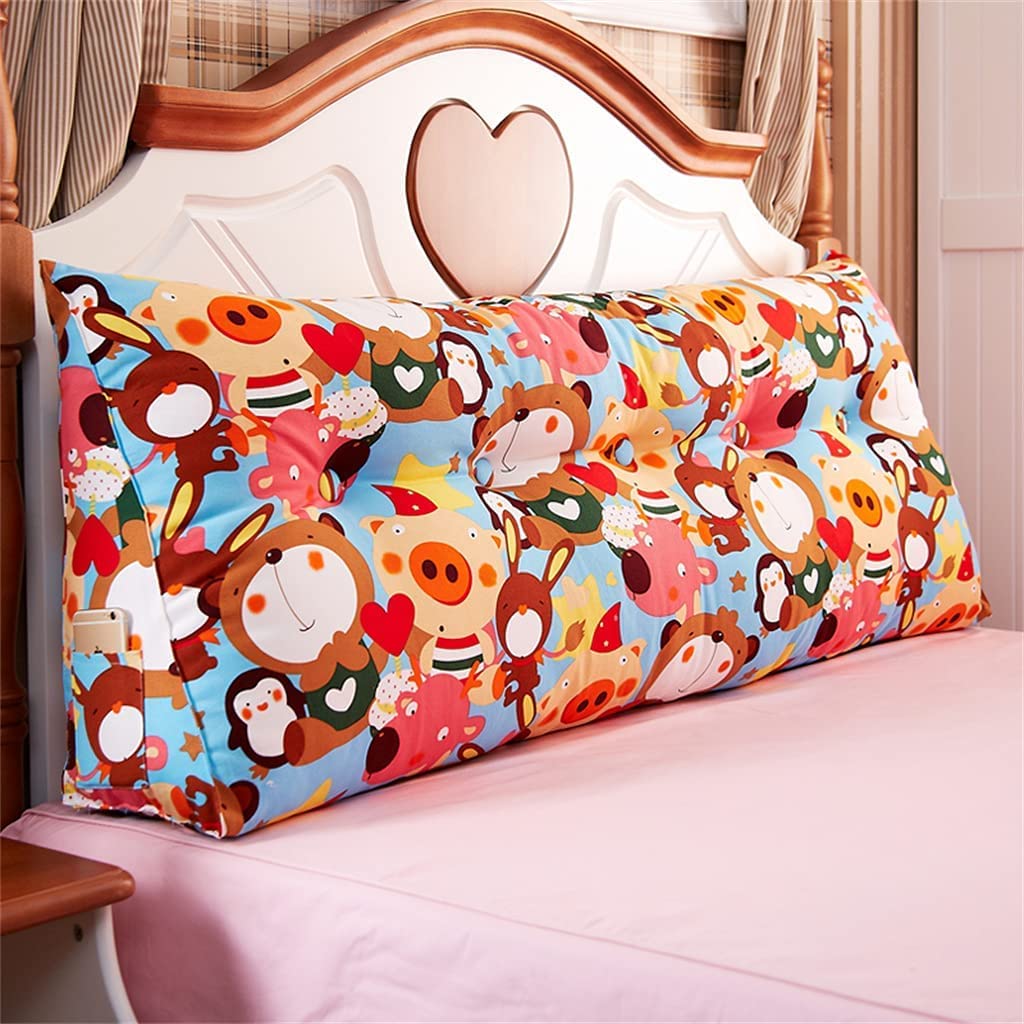 **SJFYRG Kids Triangle Wedge Pillow - Soft Child Bed Rest Pillow for Reading, Playing & Relaxing - 180 x 22 x 50cm Decorative Headboard Cushion for Bedroom & Playroom (Color: C)** - Perfect for Storytime, Gaming & Lounging in Bed