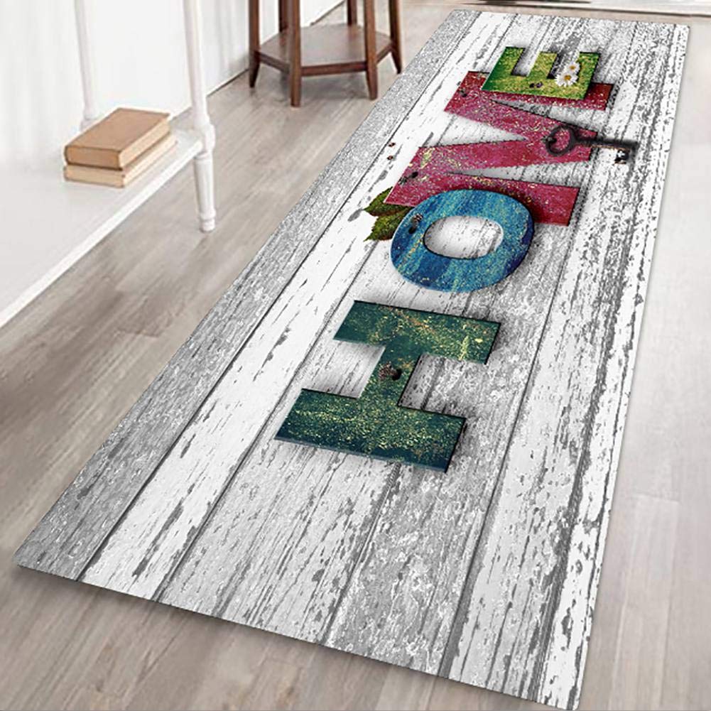 Non-Slip Home Area Rug - 60x180cm Decorative Floor Mat for Living Room, Bathroom, Entryway | Anti-Slip Carpet with Home Letters Design - Perfect for Indoor Decor & High Traffic Areas