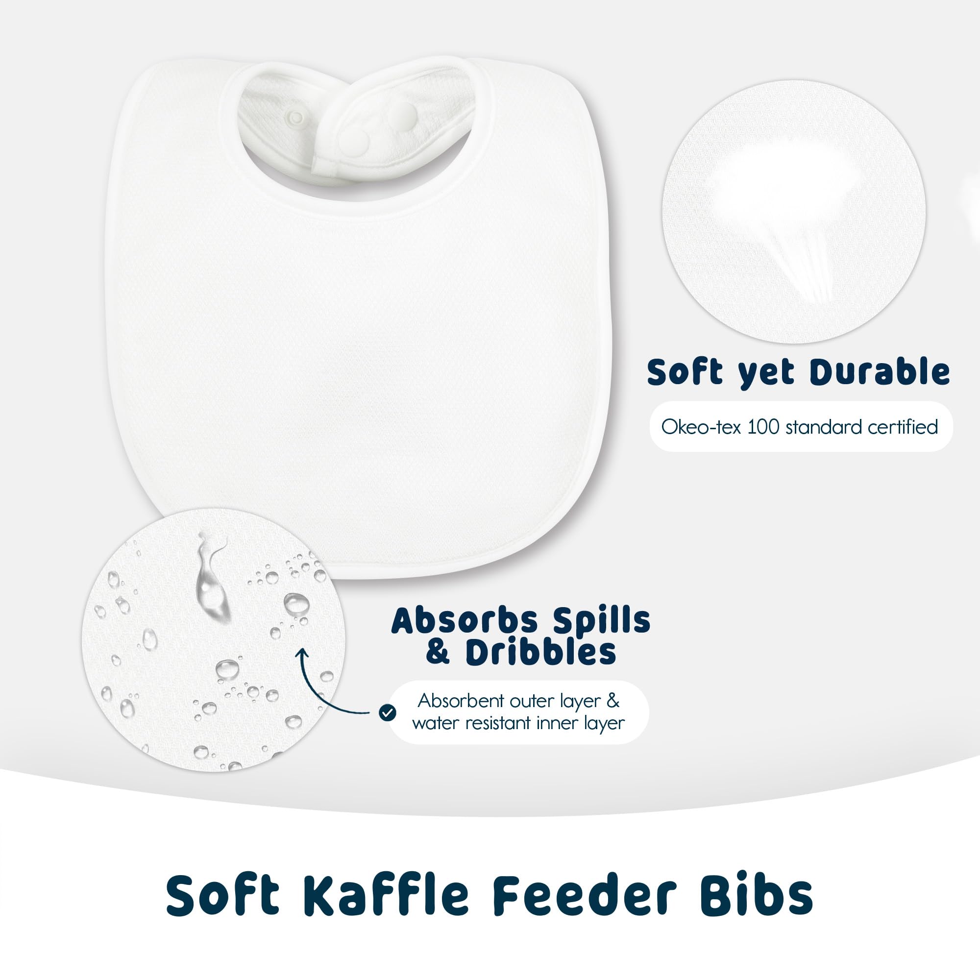 Tiny Twinkle Baby Feeding Bibs 8 Pack - Waterproof & Absorbent Drool Bibs for Infants - Perfect for Mealtime, Drooling & Messy Play