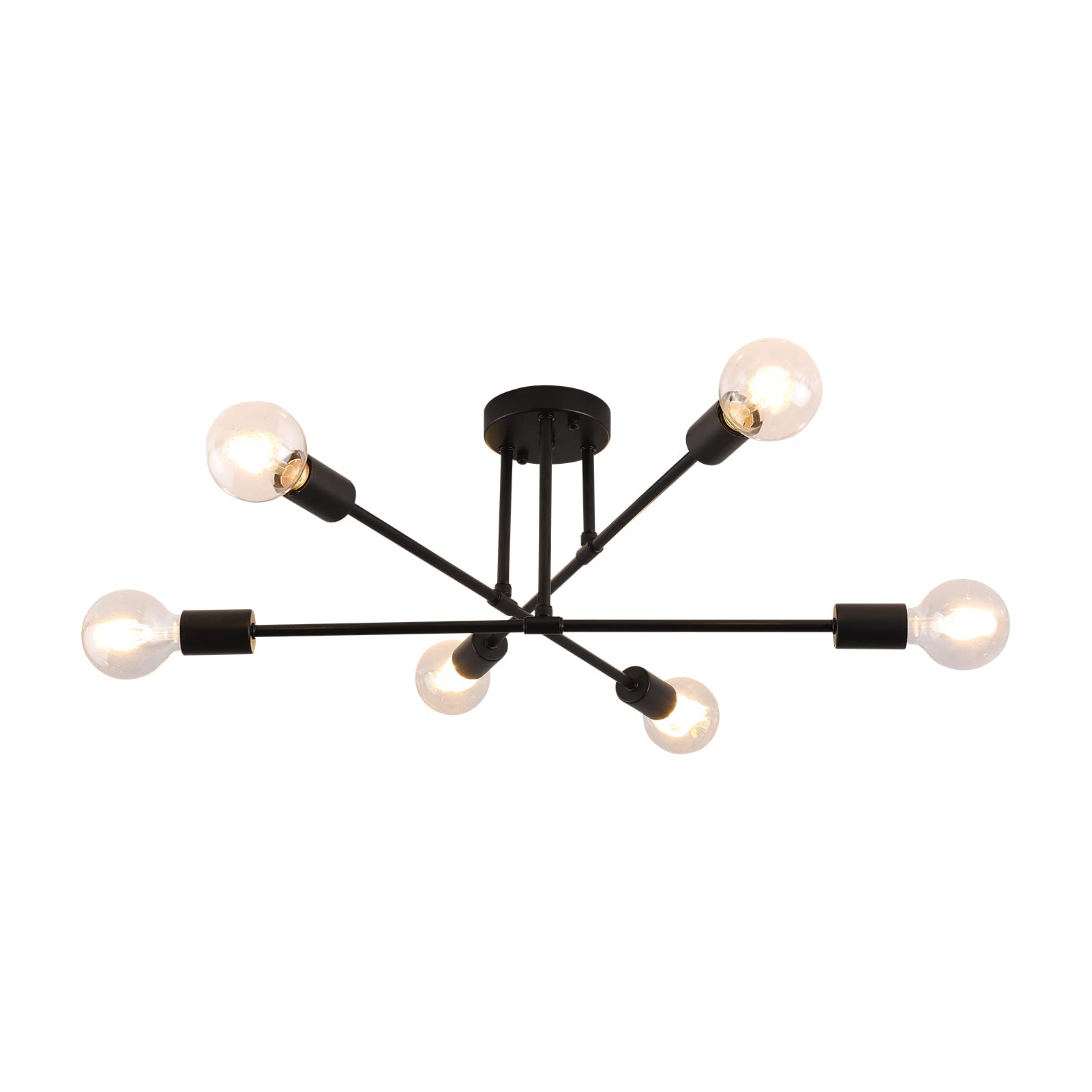 Modern Sputnik Chandelier - 6-Light Fixture for Living Room & Dining Room