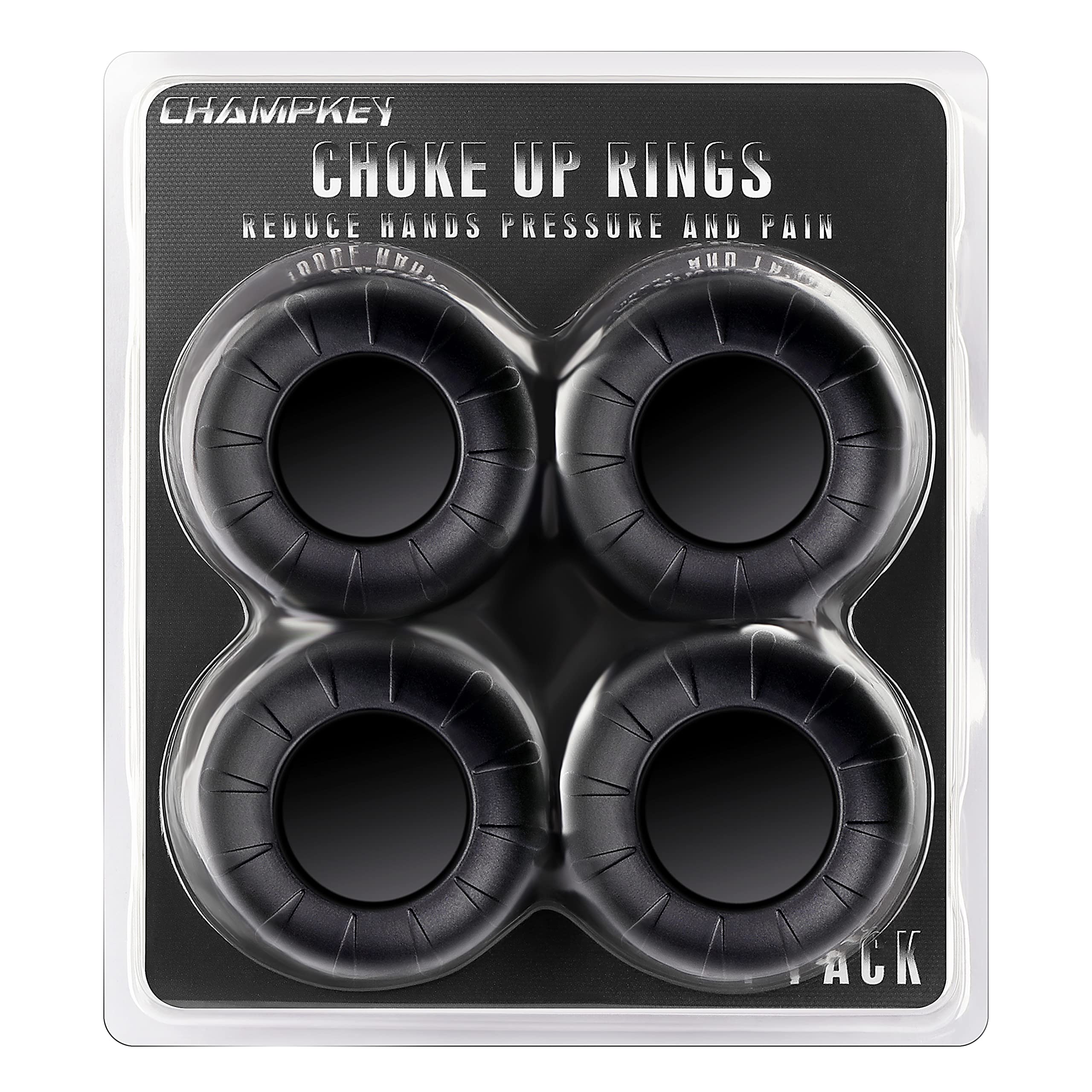 CHAMPKEY Premium Choke Up Rings 4 Pack - Reduce Hand Pain & Pressure for Baseball, Softball, Tee Ball Bats | Comfort Grip for Better Swing Control | Perfect for Training, Games & Youth Leagues