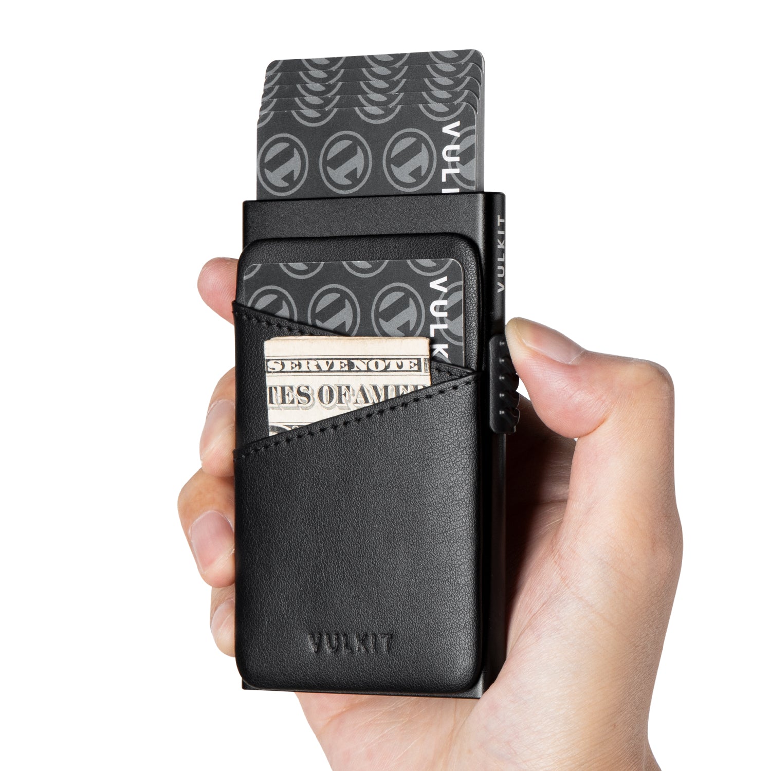 VC304 Minimalist Leather Card Holder with Extra Pocket for Cash & Coins - Slim RFID Blocking Wallet for Men & Women (Perfect for Travel & Everyday Use)