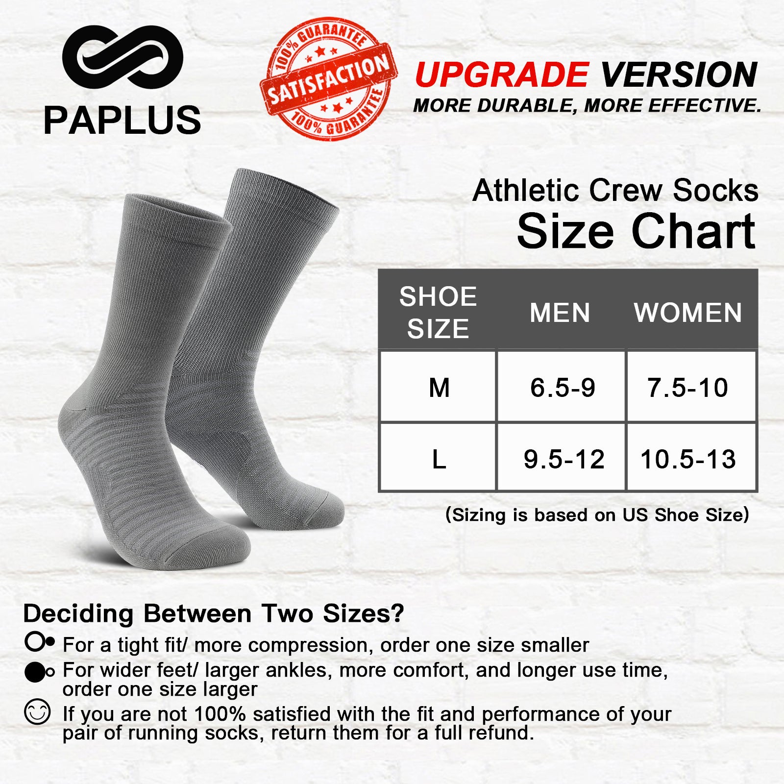 GECKOMAN x PAPLUS Athletic Crew Socks for Men & Women - Breathable Performance Running Socks for Sports, Gym & Daily Wear
