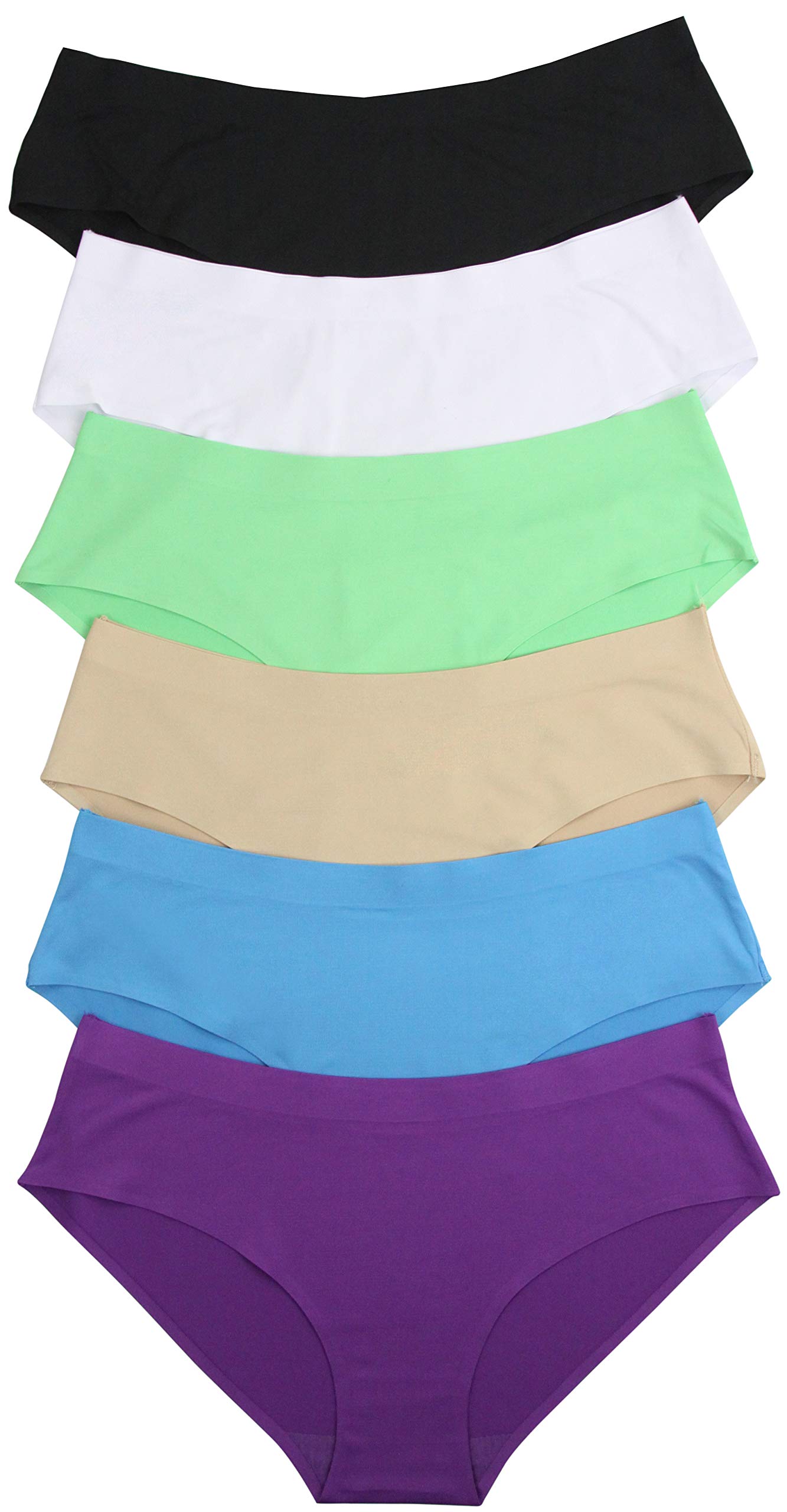 ToBeInStyle Women's 6-Pack Laser Cut Panties - Soft, Breathable Underwear for Everyday Comfort & Style