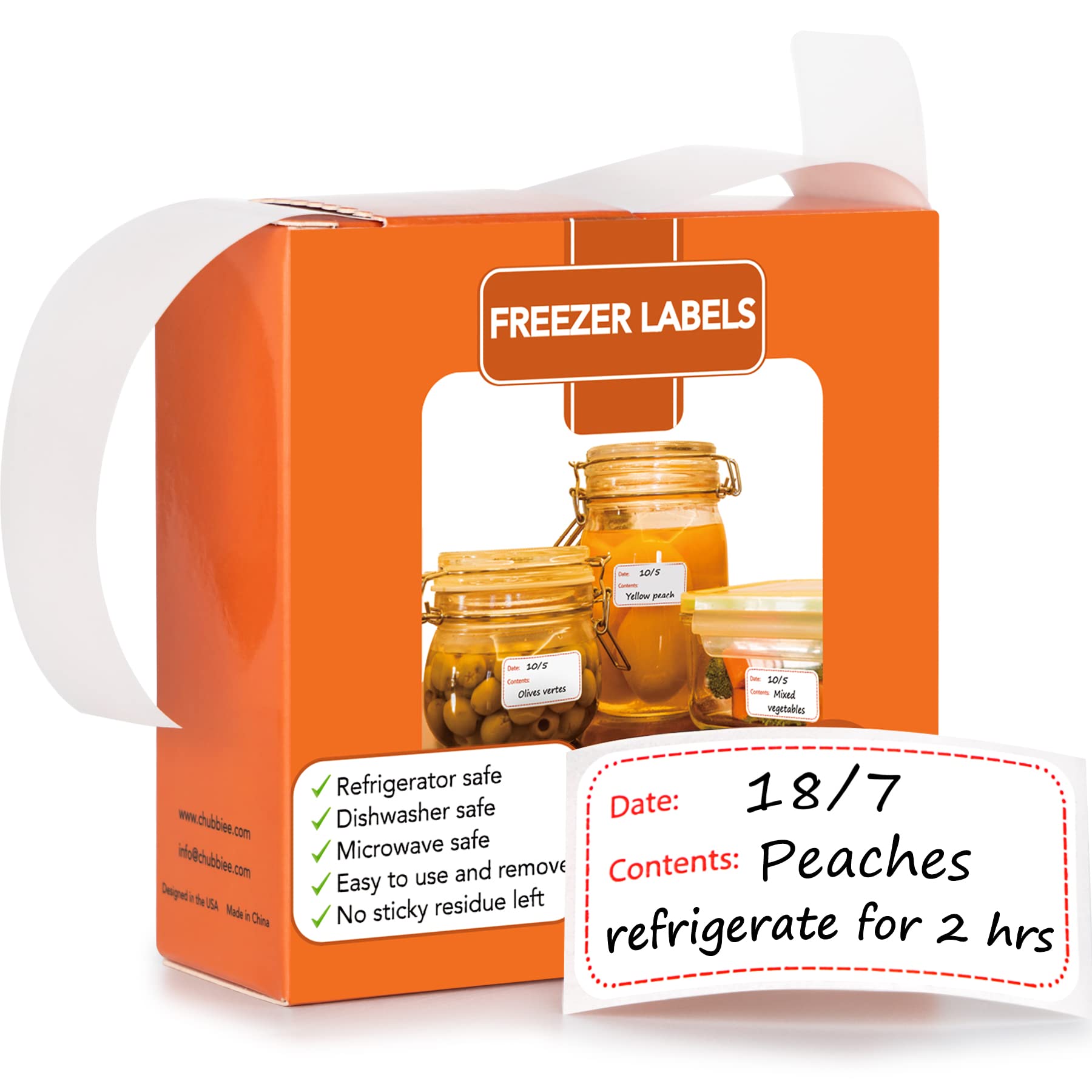 Removable Refrigerator & Freezer Labels with Dispenser Box - Waterproof Food Storage Stickers for Meal Prep, Deli Containers & Pantry Organization - Perfect for Kitchen, Grocery & Home Storage Solutions