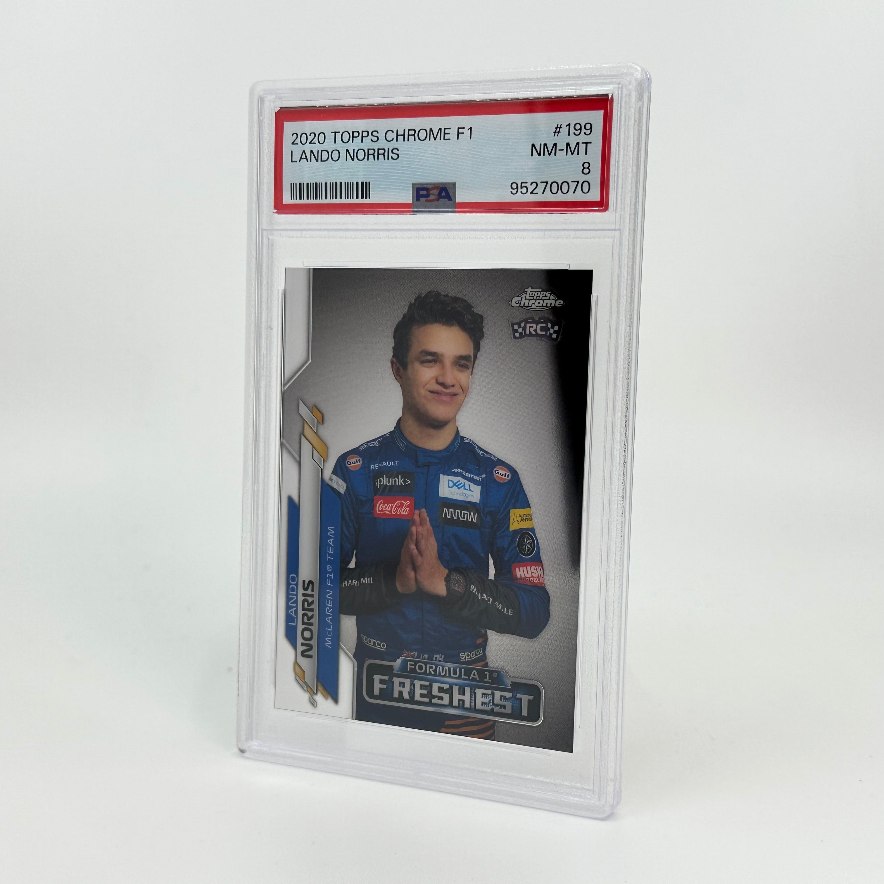 2020 Topps Chrome F1 Lando Norris #199 PSA 8 Rookie Card - F1's Freshest Collectible for Racing Fans & Sports Memorabilia Enthusiasts
