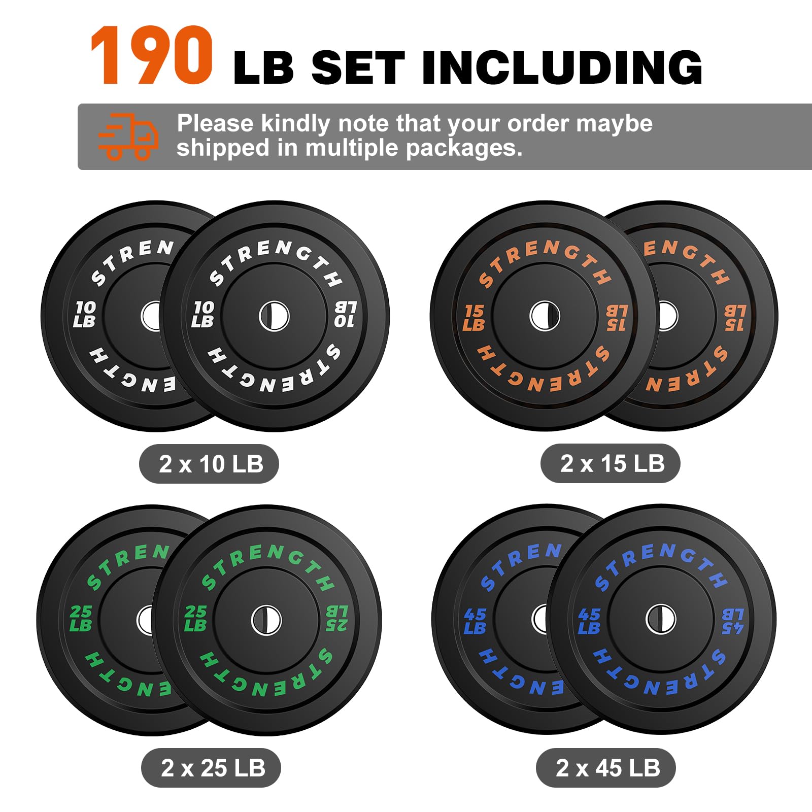XDDIAS Olympic Bumper Plates Set - 2-Inch Rubber Weight Plates with Steel Insert for Weightlifting, CrossFit & Strength Training - Sold as Single, Pairs or Full Sets - Perfect for Home Gym, Commercial Gym & Powerlifting Workouts
