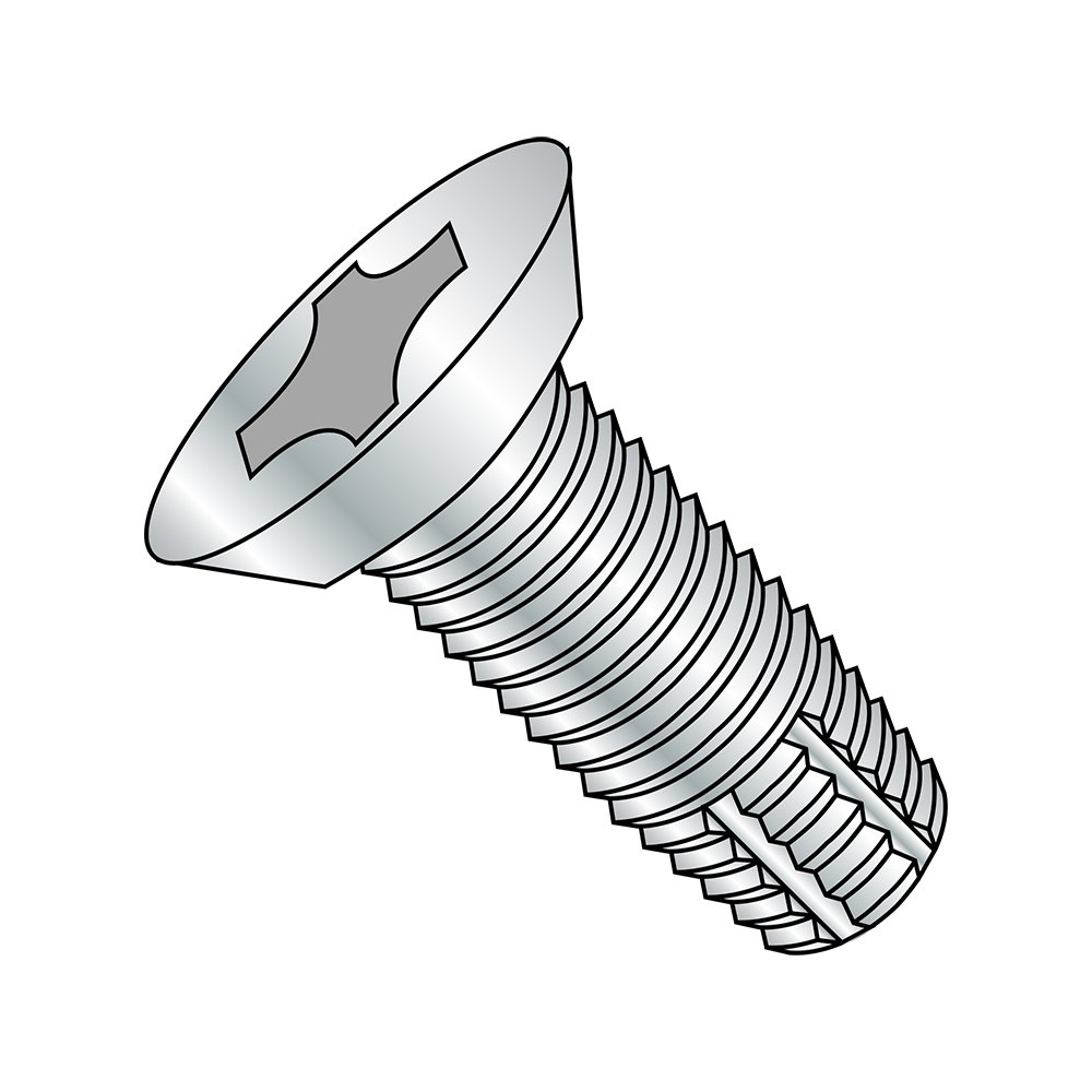 #2-56 Steel Thread Cutting Screw - Zinc Plated, Phillips Drive, 3/8