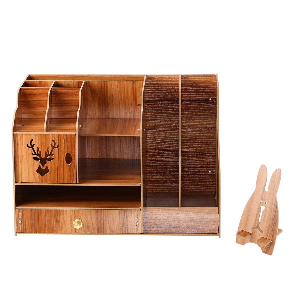 DOITOOL Wooden Desktop Storage Box - File Organizer, Bookshelf & Office Supplies for Paper Files, Books & Documents - Perfect for Home Office, Study & Workspace Organization