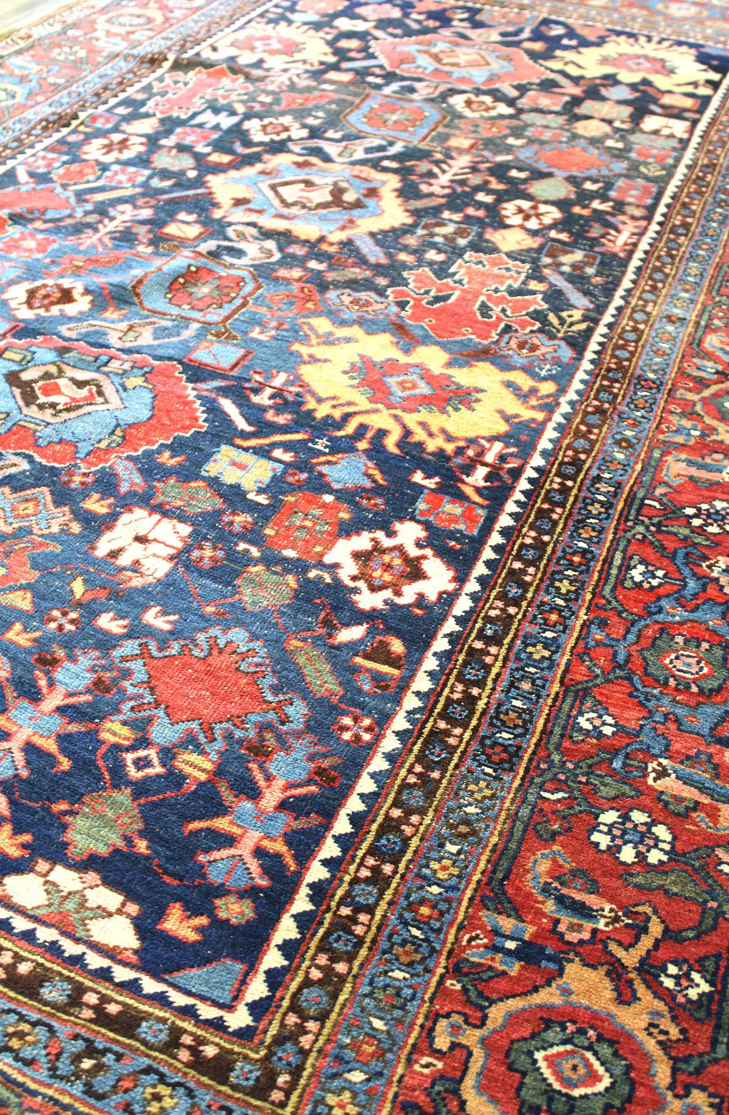 Vintage Bijar Handwoven Persian Tribal Rug - Traditional Persian Design, JF8329 - Perfect for Boho Home Decor, Living Room, Bedroom & Office