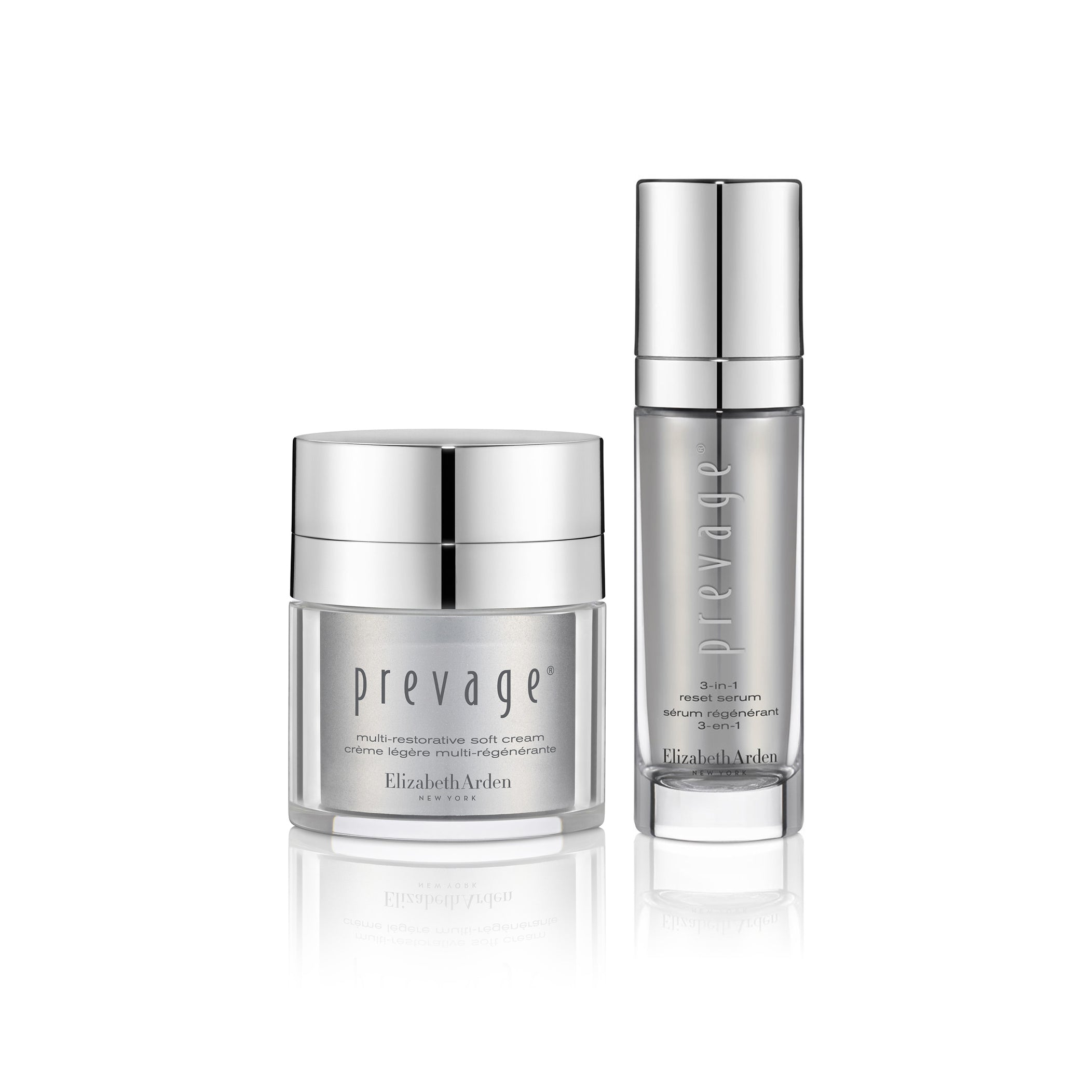 Elizabeth Arden PREVAGE® Multi Restorative Soft Cream & 3-in-1 Serum Set - Anti-Aging Skincare Duo for Wrinkles & Fine Lines | Day & Night Moisturizing Routine