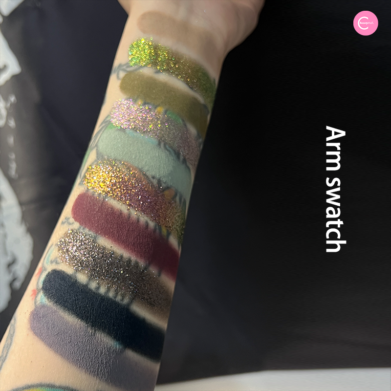 Shellwe x Freya86 Somber Garden Prismatic Chameleon Eyeshadow Palette - Vegan, Long-Lasting Makeup for Party, Halloween & Special Occasions