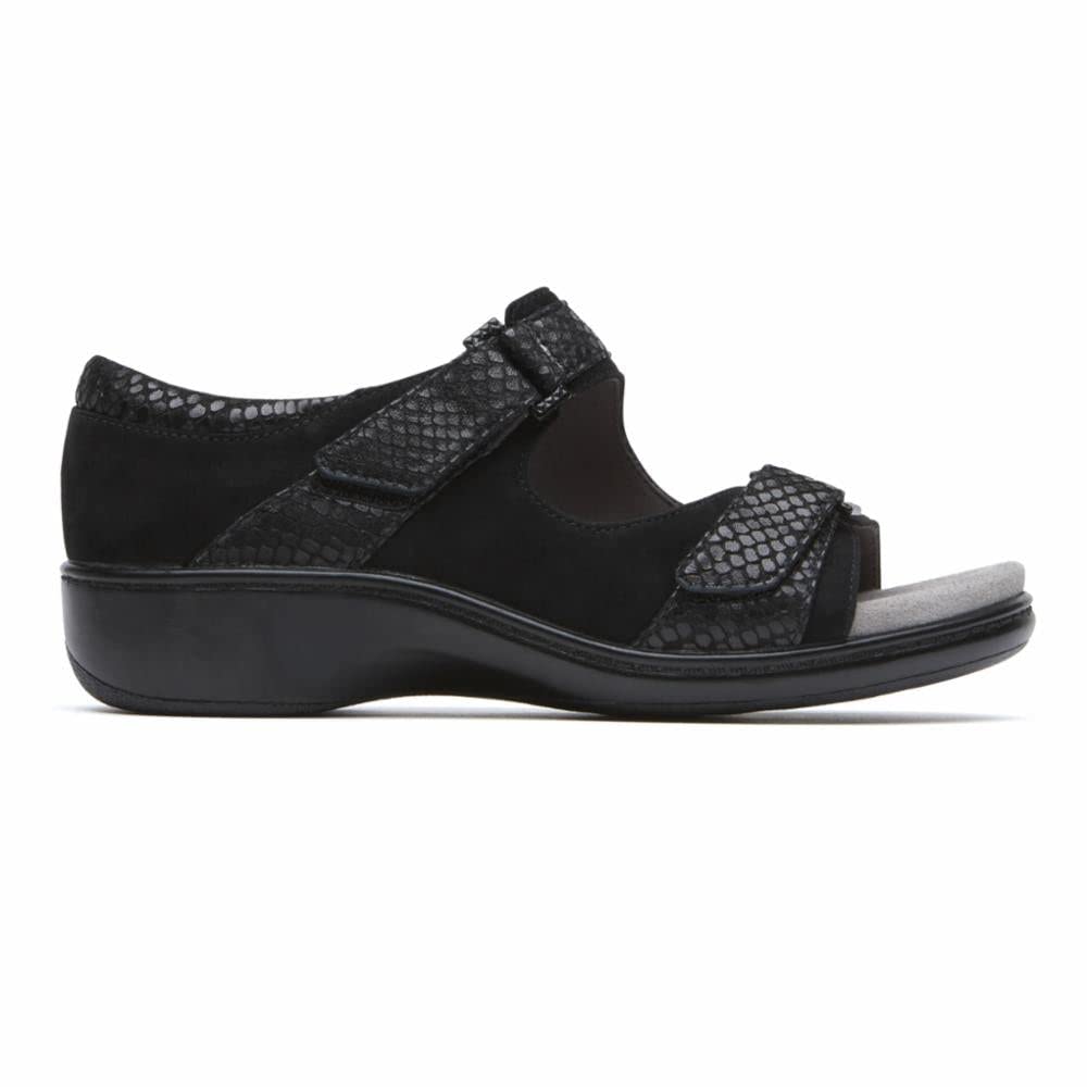 Aravon Women's Duxbury Two Strap Wedge Sandal - Comfortable Casual Shoes for Walking, Travel & Summer Outfits | Slip-Resistant & Supportive Footwear for Women