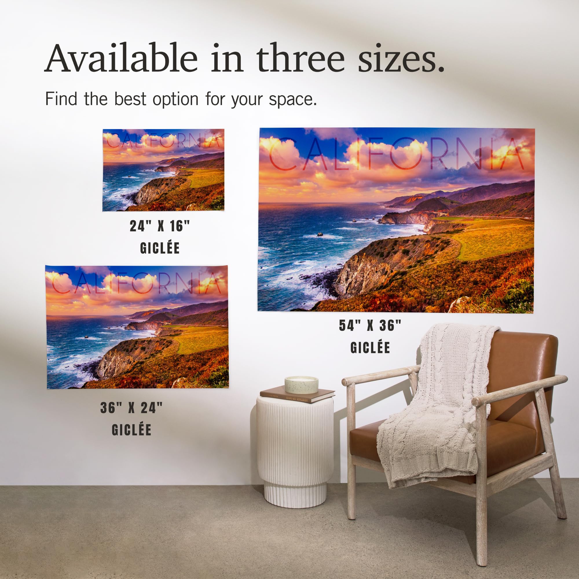 Lantern Press 16x24 Inch Giclee Art Print - California Coastal Wall Decor - Vibrant Beach Landscape Painting - Perfect for Living Room, Bedroom & Office Wall Art