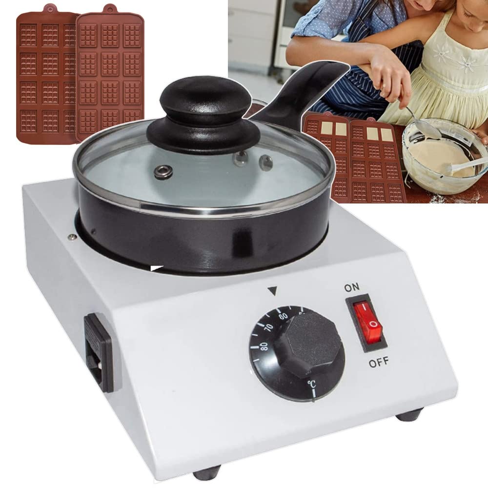 Liliiy Mini Electric Chocolate Melting Pot Machine - 40W Chocolate Tempering Machine with Manual Control & 1 Ceramic Non-Stick Pot for Baking, Candy Making, DIY Chocolate Fondue at Home