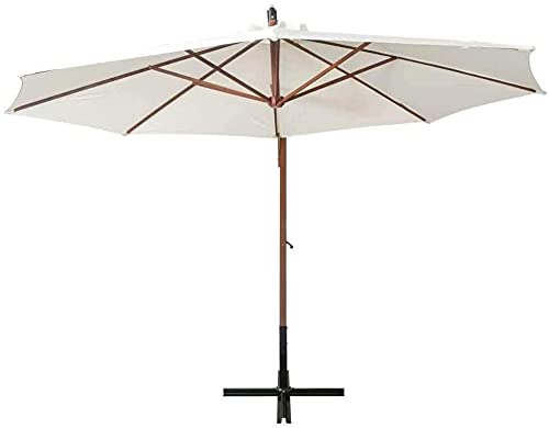 Premium 350cm Windproof Waterproof Patio Umbrella - UV Protection Outdoor Hanging Umbrella for Garden, Terrace, Poolside & Backyard - Heavy Duty Sun Shade for Relaxation & Outdoor Dining