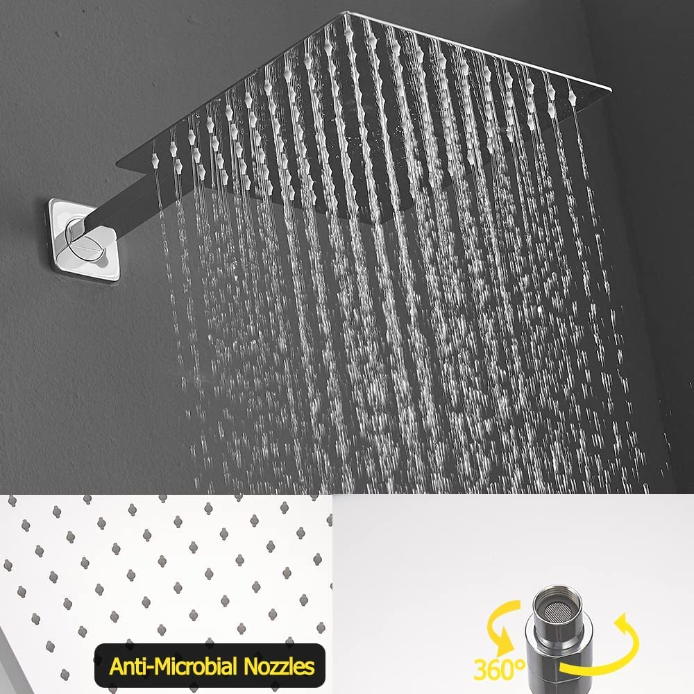 Premium Chrome Wall-Mounted Tub Shower Faucet Set - 10