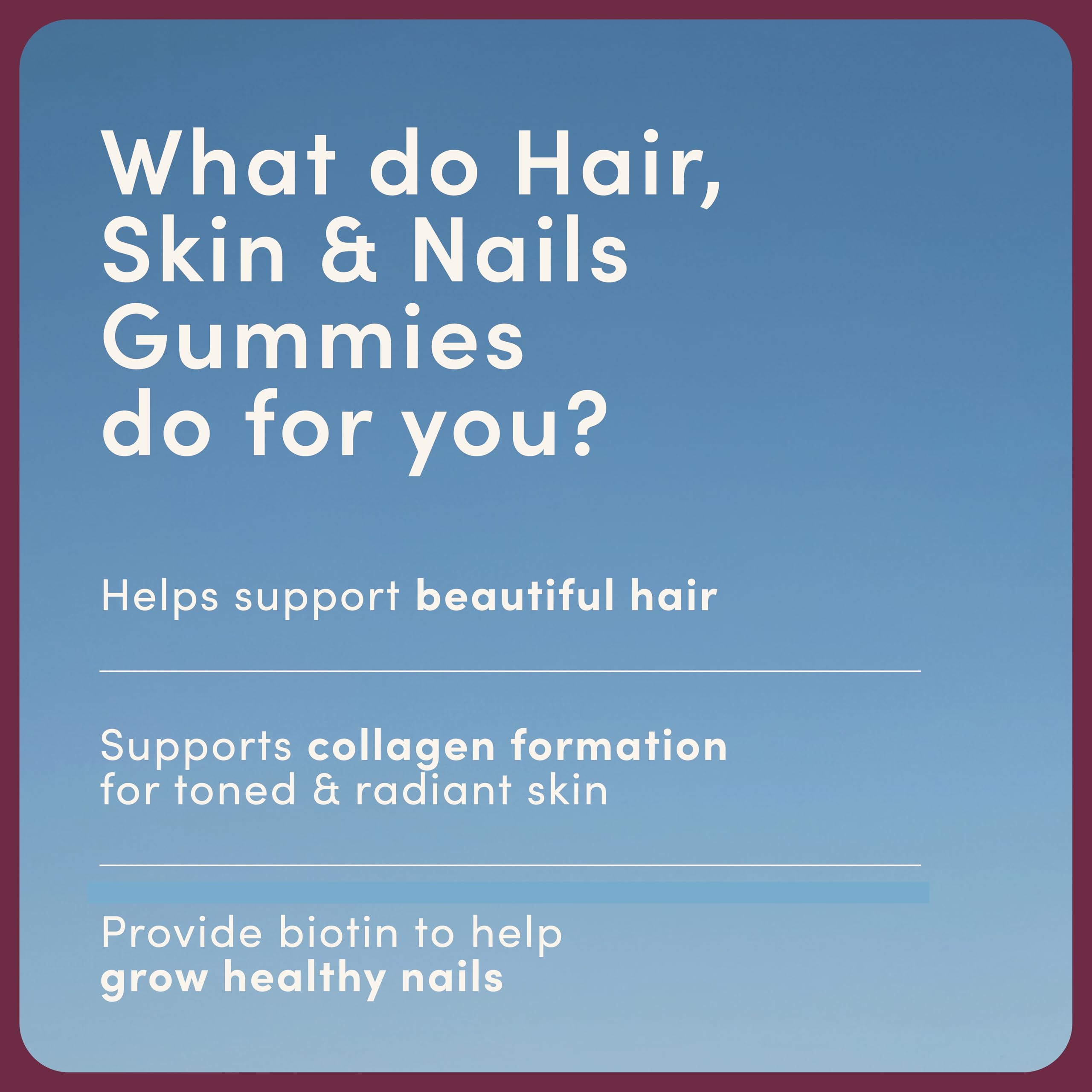 Nature's Bounty Hair Skin & Nails Gummies with Biotin Collagen Vitamins C E & Zinc - 60 Count (30 Day Supply) - Promotes Healthy Hair Growth & Shine - Perfect for Daily Beauty Supplement & Wellness Routine