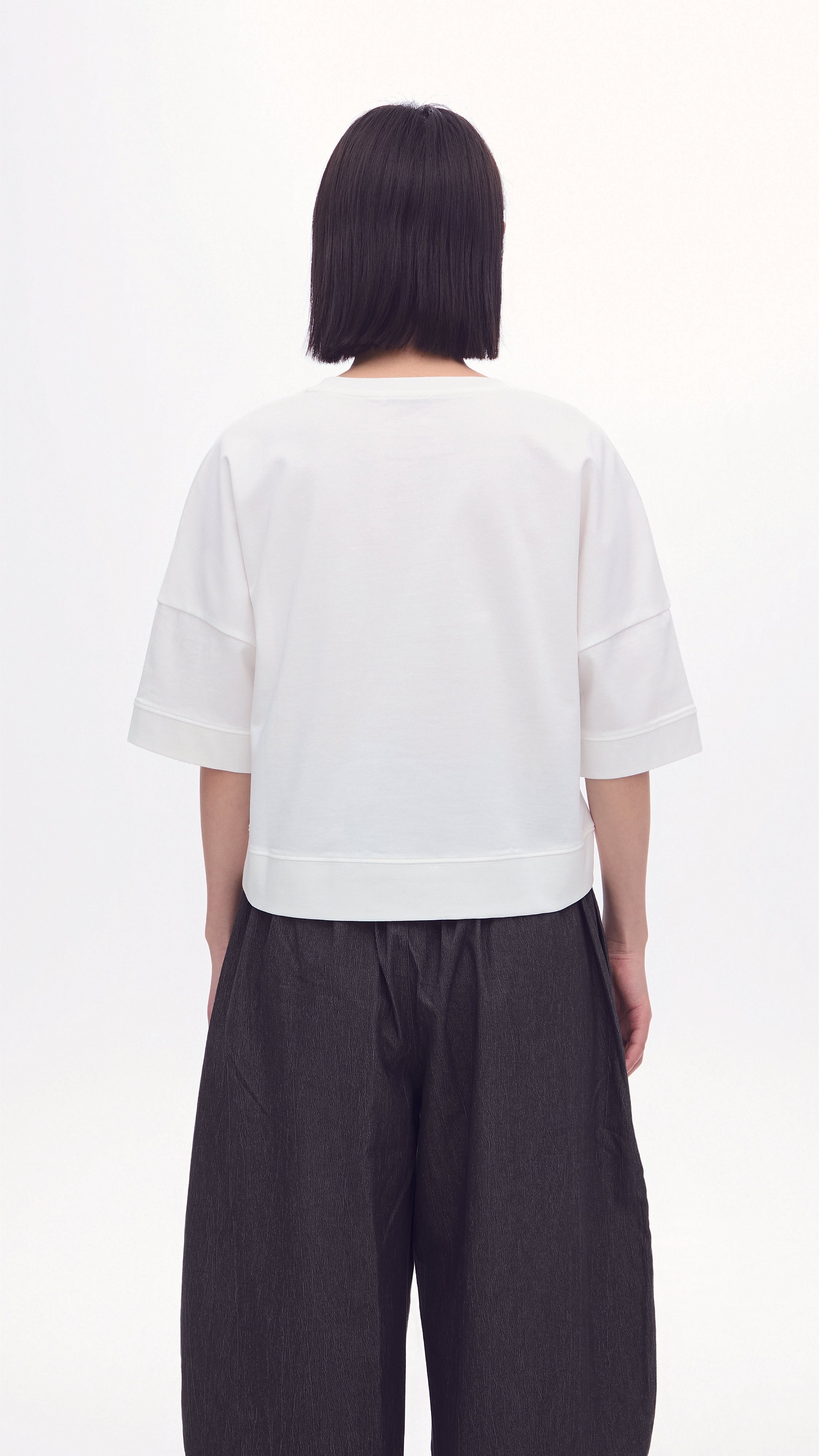 Mariko Enomoto Printed Puff Sleeve Tee - Women's Fashion Blouse for Casual Wear, Date Night & Office Outfits
