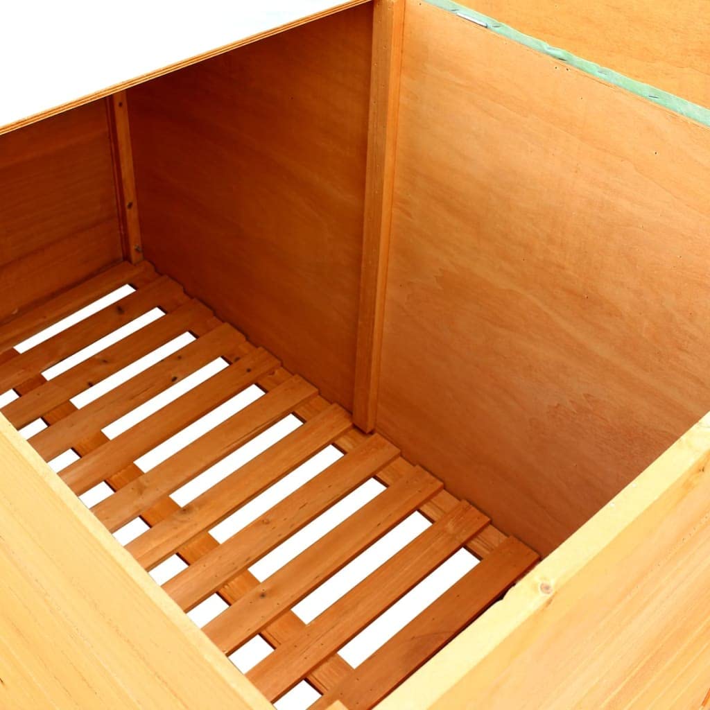 vidaXL Large Outdoor Patio Storage Box - Waterproof Fir Wood Storage Chest for Cushions, Pillows, Blankets | Weatherproof Garden Furniture Organizer for Deck, Backyard, Poolside & Patio
