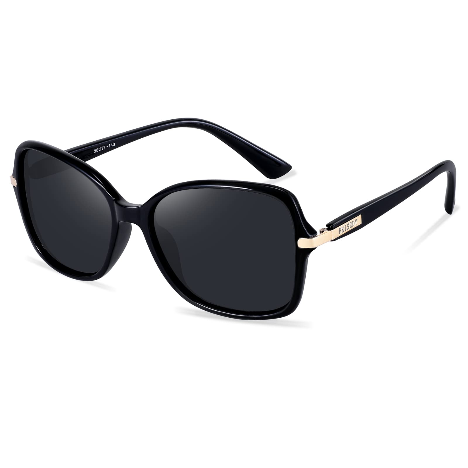 FEISEDY Vintage Square Polarized Sunglasses for Women & Men - Trendy Cateye Oval Frame UV Protection - Perfect for Driving, Beach & Outdoor Activities B2760