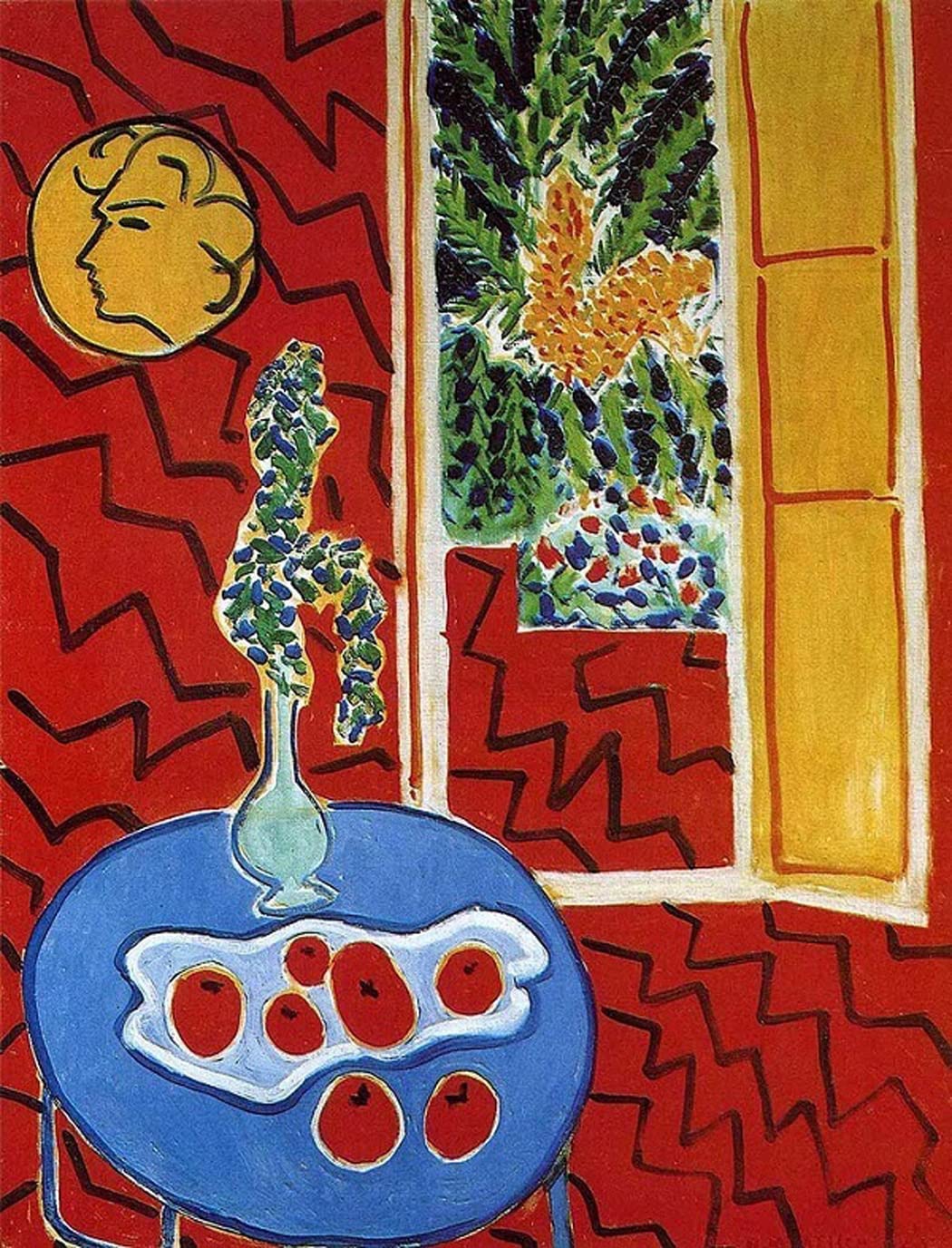 Henri Matisse Red Interior Framed Canvas Art Print - Ready to Hang Wall Decor for Living Room, Bedroom & Office - Modern Abstract Painting for Home Decor & Gift