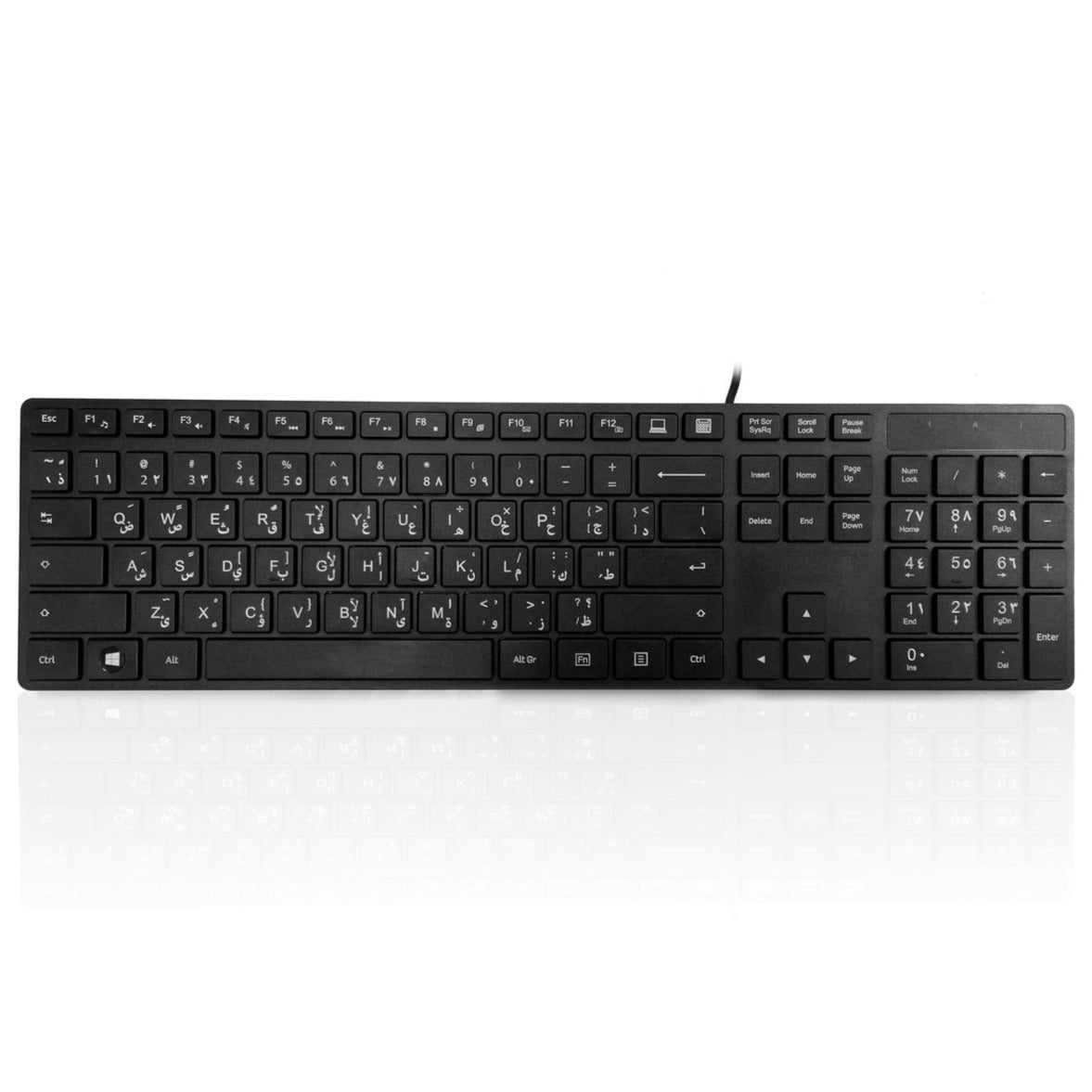Accuratus KYBAC301 Black Full Size Super Slim Multimedia Language Keyboard - Perfect for Office, Gaming, and Multilingual Typing