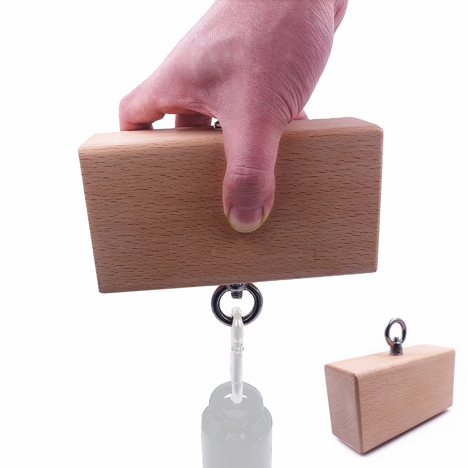 Wooden Pinch Block Grip Trainer - Premium Climbing Power Grip Forearm & Finger Strengthener for Rock Climbing, Weightlifting, and Functional Strength Training