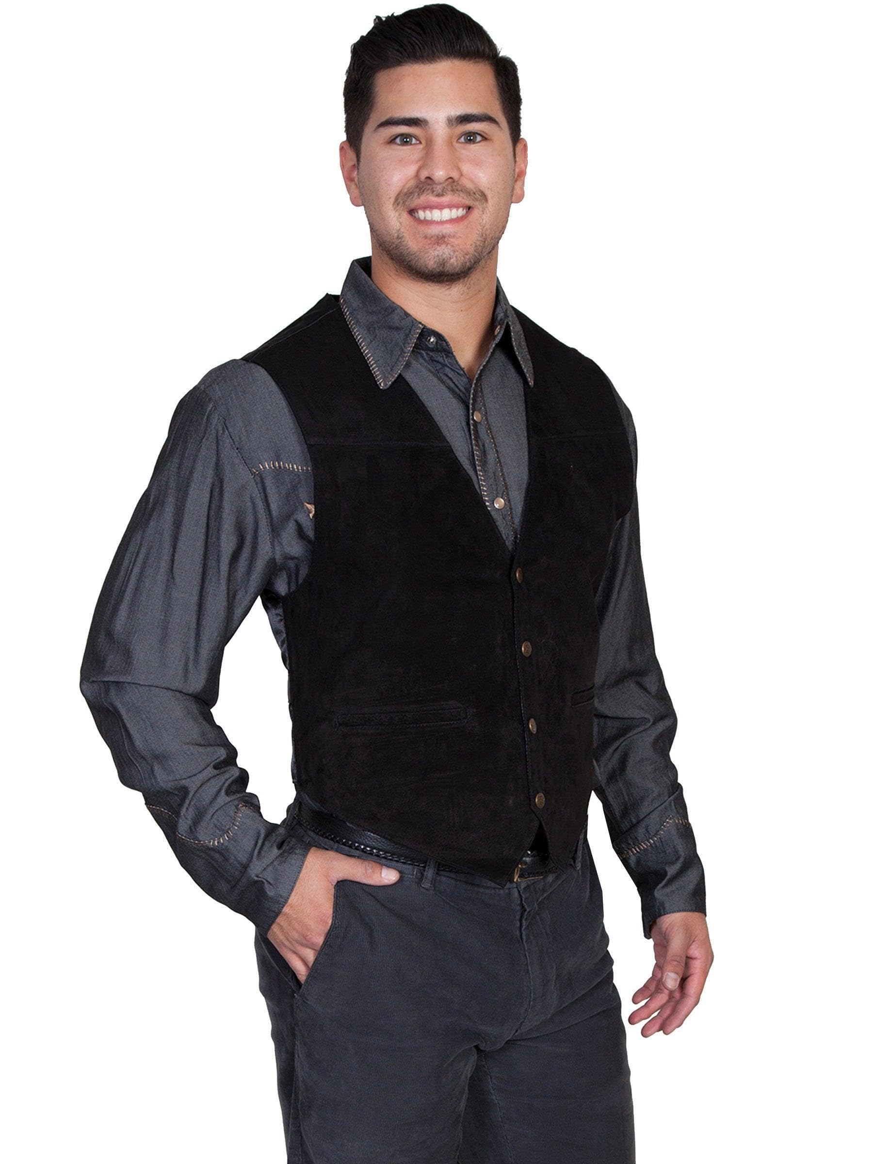 Men's Suede Leather Western Boots - Stylish & Comfortable Cowboy Boots for Riding, Dancing & Casual Wear