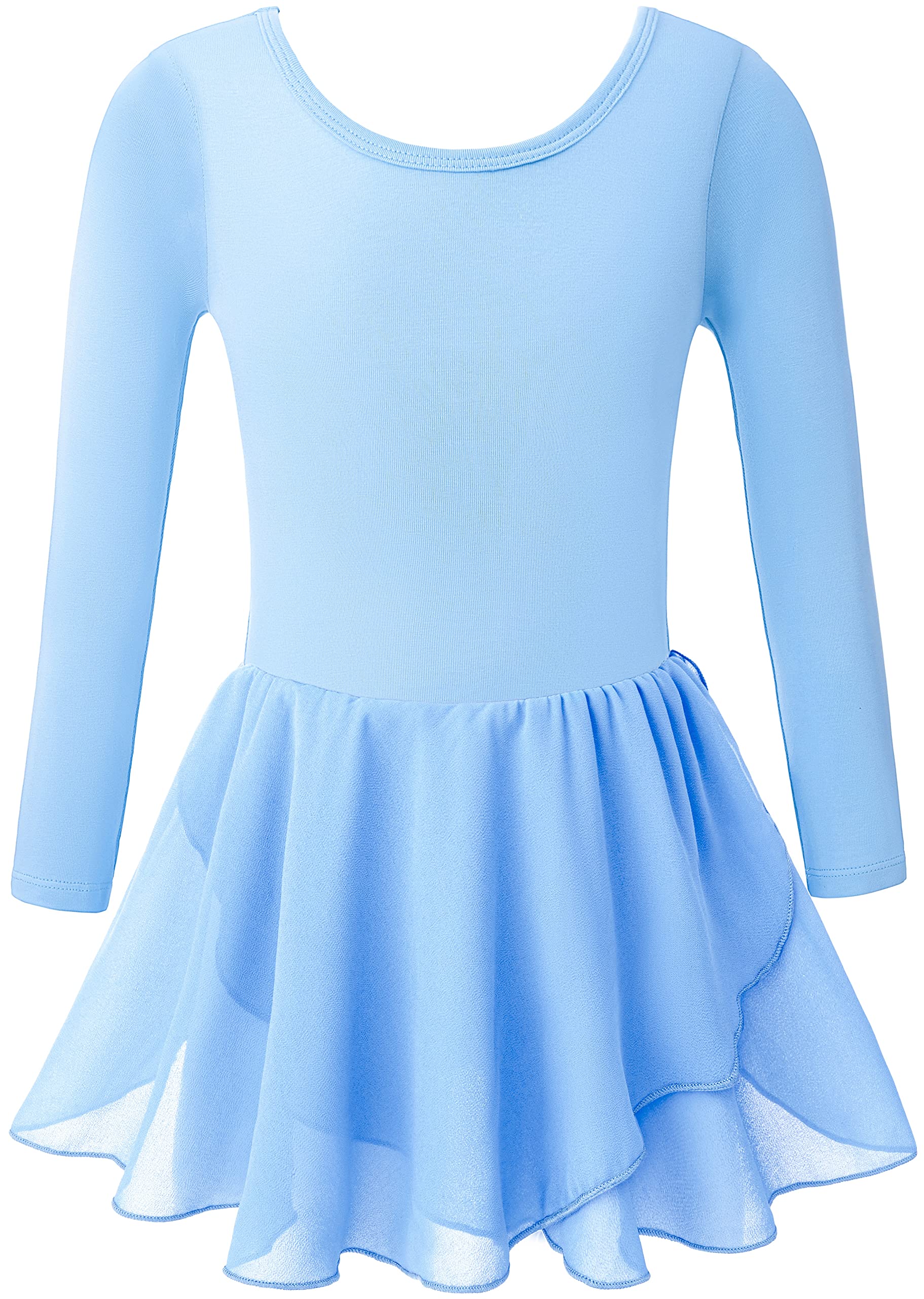 DANSHOW Girls' Ballet Leotard with Flutter Sleeves & Petal Skirt - Back Bowknot - Dancewear for Ballet Class, Recital & Performance - Toddler to Kids Ballet Outfit