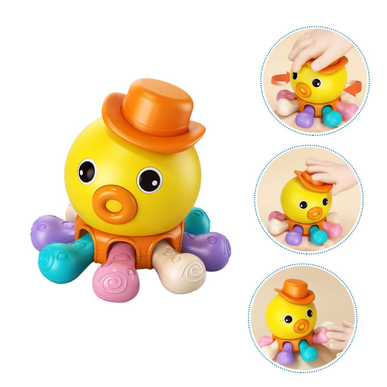 DRESSOOS Wind-Up Swimming Octopus Toy - Orange Bath Tub & Shower Water Toy for Kids - Fun Bathtime Clockwork Animal Toy for Toddlers & Children - Perfect for Pool Parties, Bath Playtime & Sensory Water Activities