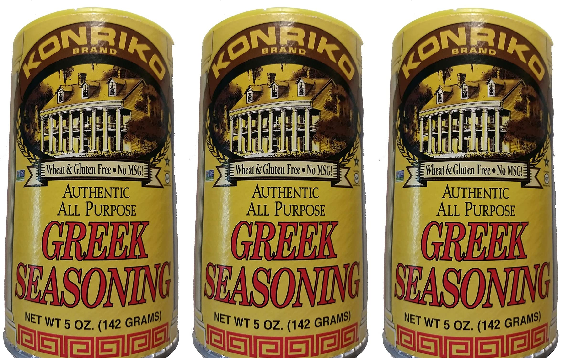 Konriko Authentic Greek Seasoning - 5 oz (Pack of 3) | Wheat Free, Gluten Free, No MSG | Perfect for Mediterranean Dishes, Grilled Meats & Salads