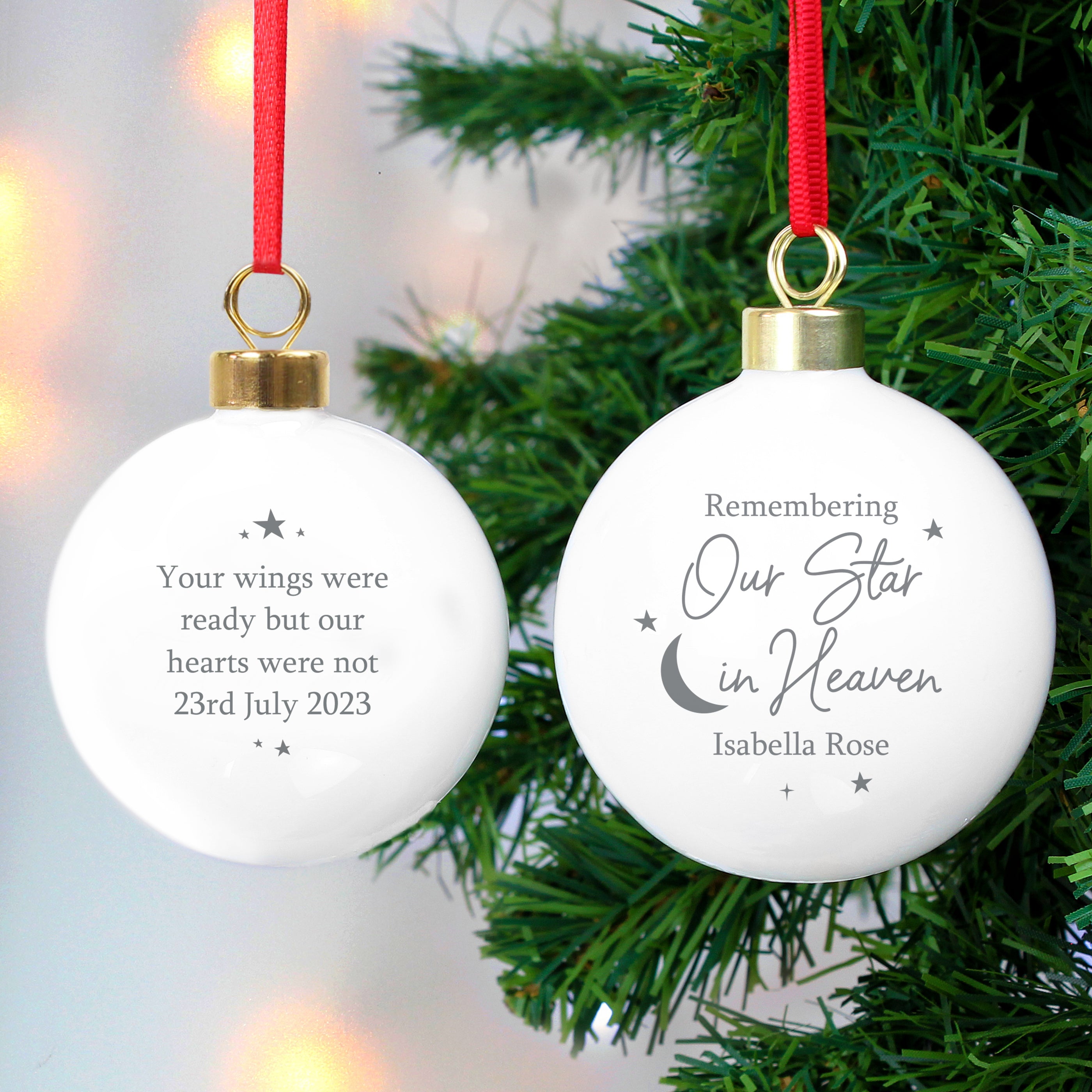 Personalized Our Star in Heaven Christmas Ornament - Memorial Keepsake for Loved Ones, Perfect for Tree Decor, Holiday Gifts & Remembrance Ceremonies