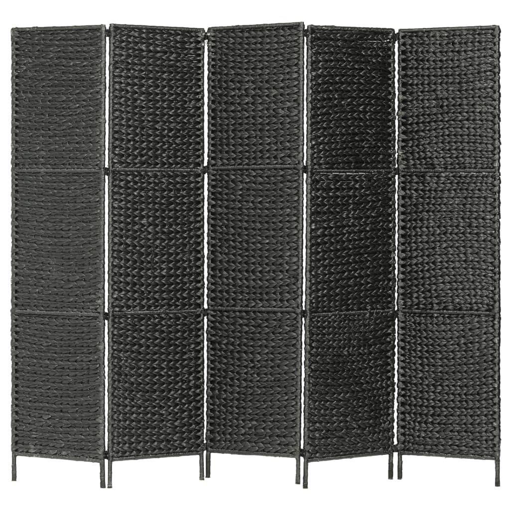 Upgraded 5-Panel Freestanding Water Hyacinth Room Divider - 63