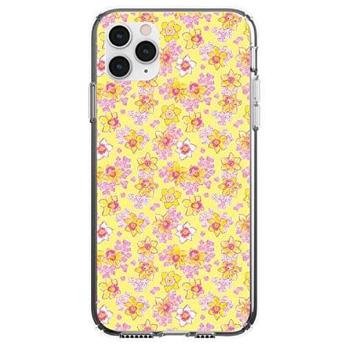 Preppy Pattern - Pink Yellow White Flowers Floral On Clear Case